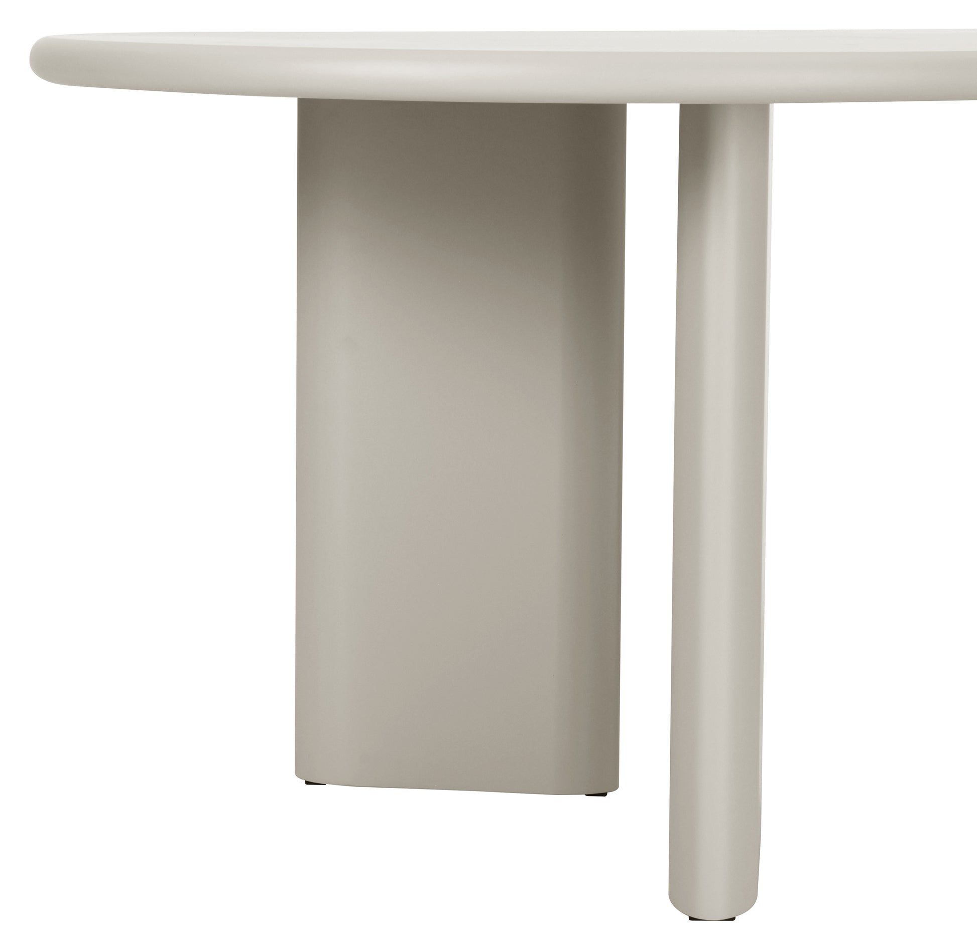 Stół do jadalni Catics 200x90 cm beżowy mat - kształt owalny, materiał płyta meblowa