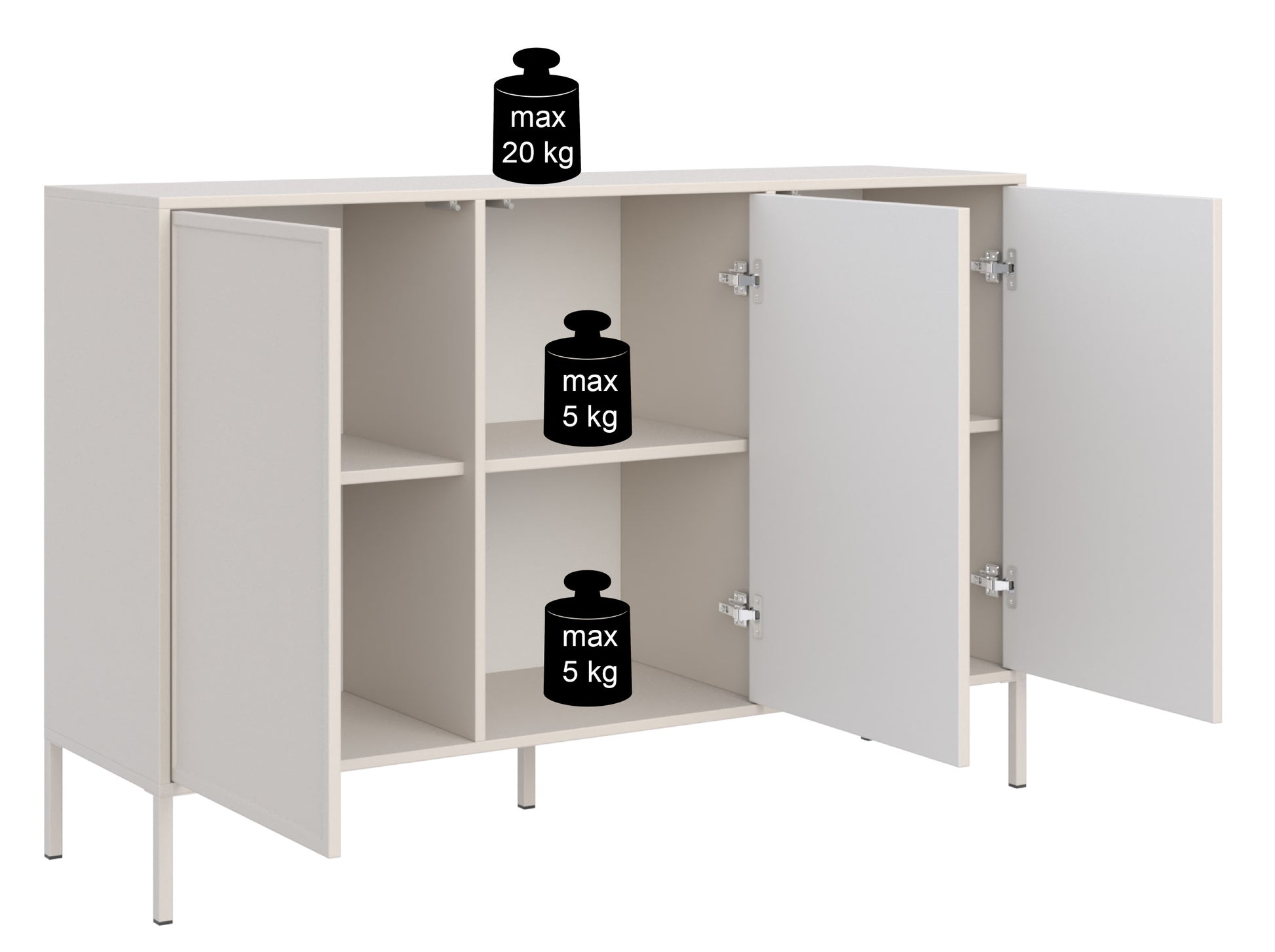 Komoda trzydrzwiowa Velveto 150 - szerokość 150 cm
