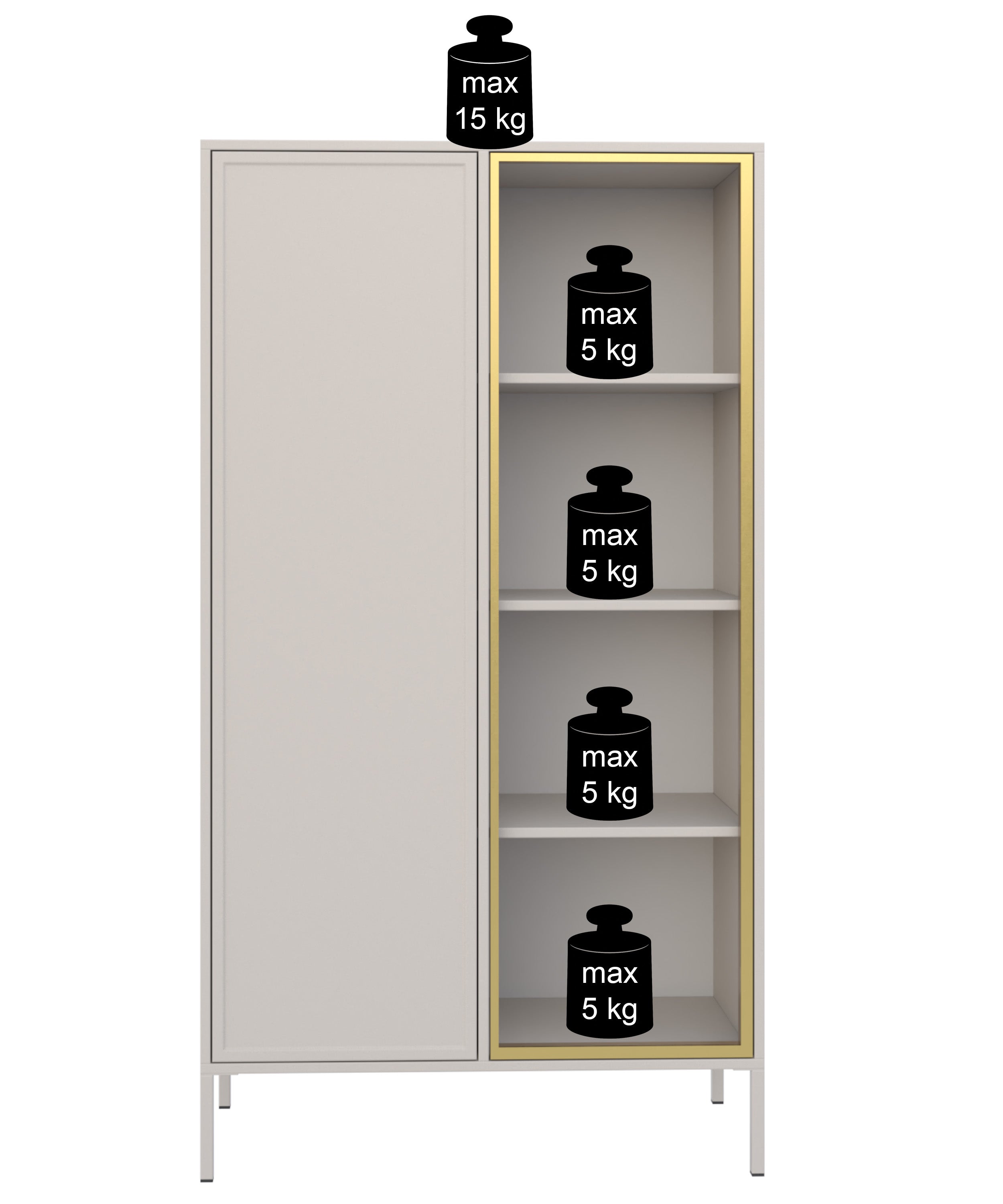 Witryna dwudrzwiowa Velveto ze szklanym frontem 90 cm biały