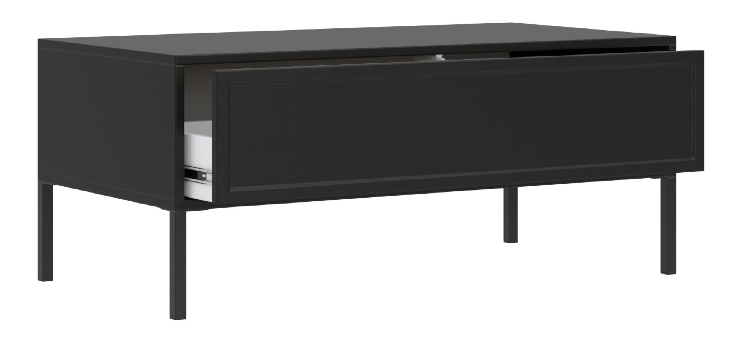 Stolik kawowy Velveto z szufladą 100x50 cm czarny - materiał płyta meblowa
