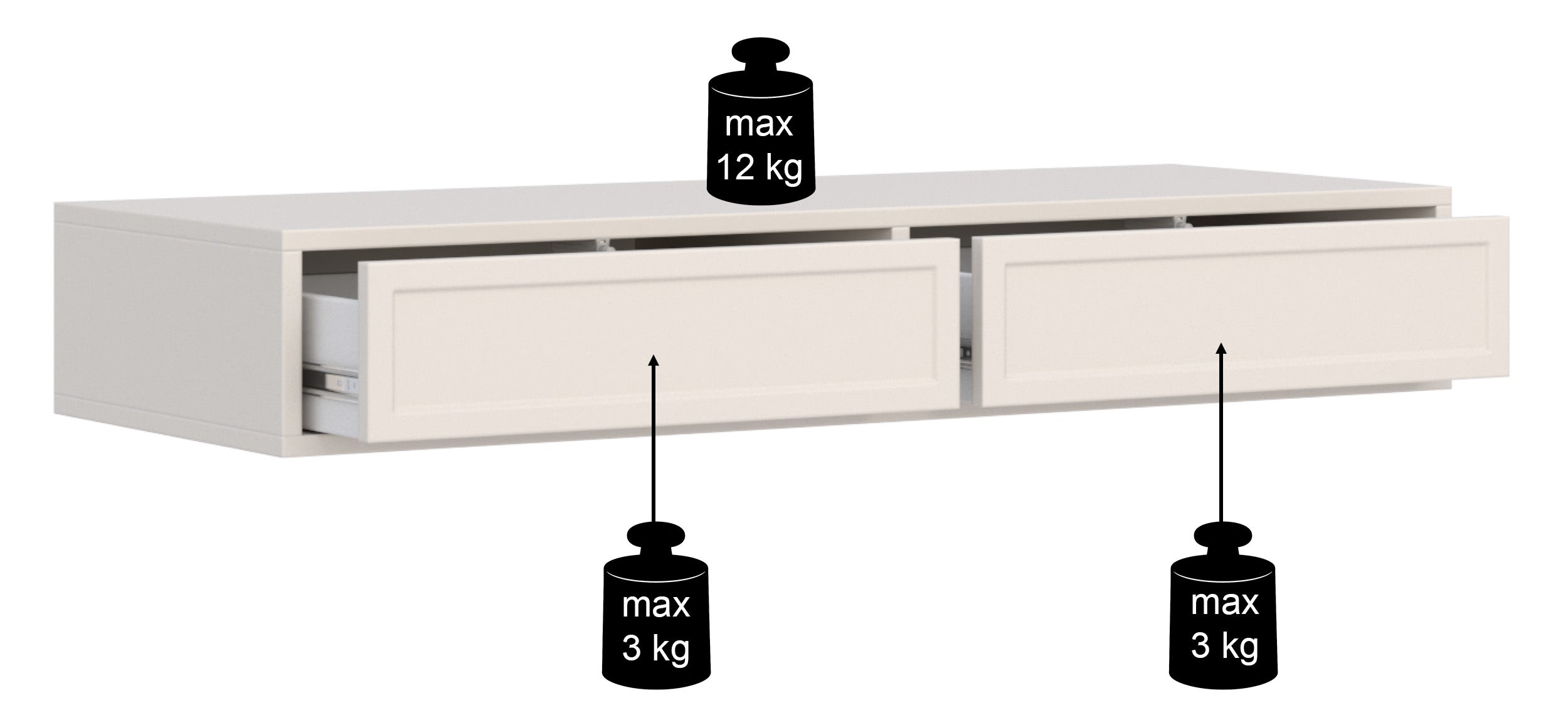 Toaletka Velveto z dwiema szufladami 110 cm czarny