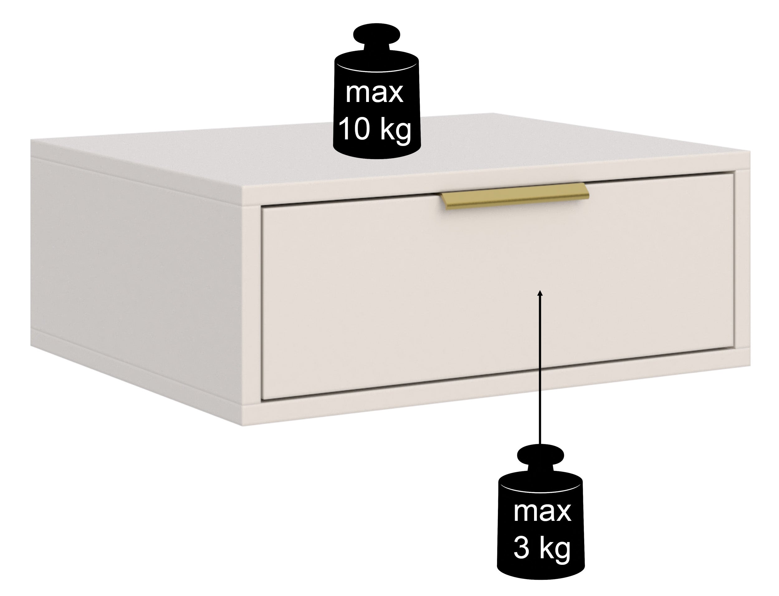 Szafka nocna Vena wisząca z szufladą 50 cm biały - głębokość 37 cm