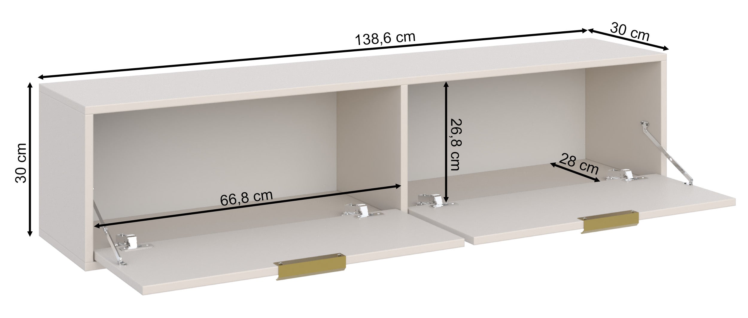Szafka RTV Vena wisząca z dwiema klapami 140 cm czarny