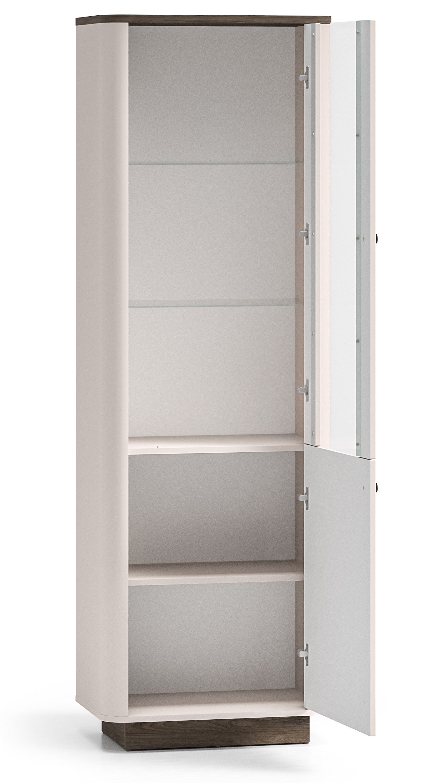 Witryna wysoka Vilavio dwudrzwiowa z oświetleniem 65 cm - na nóżkach