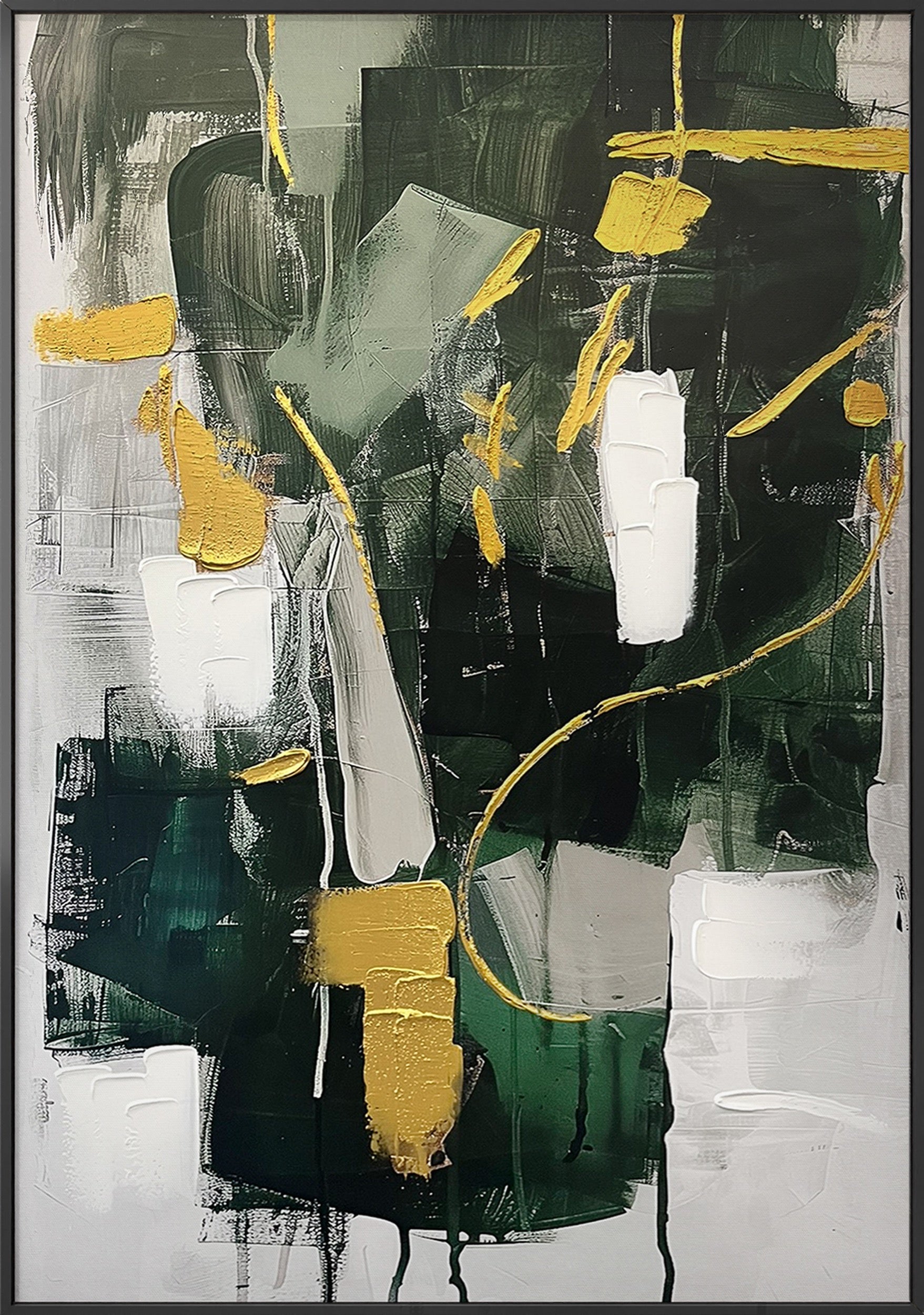 Obraz z ręcznie malowanymi elementami For 100x70 cm