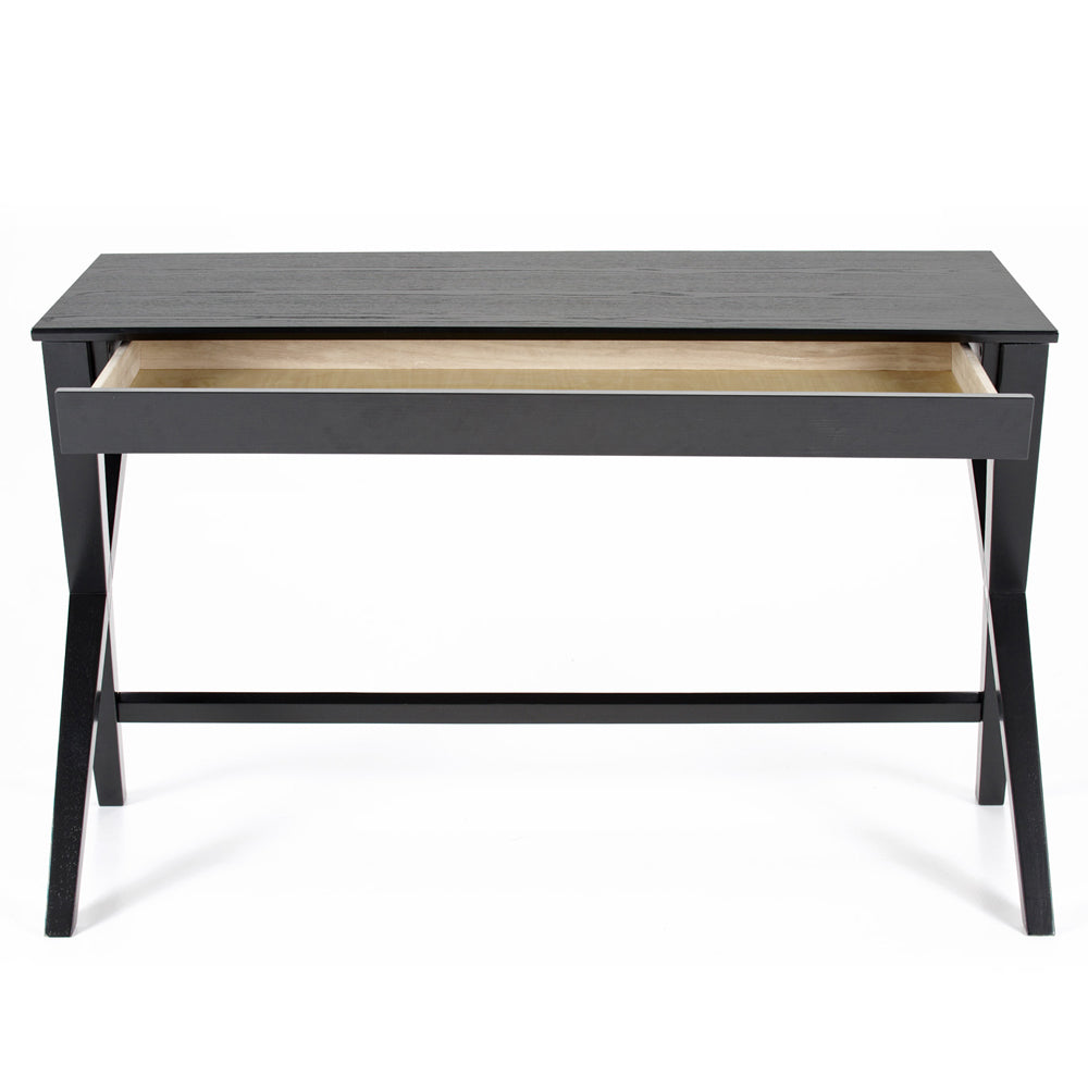 Biurko Vagan 120x60 cm czarne z szufladą - materiał płyta fornirowana