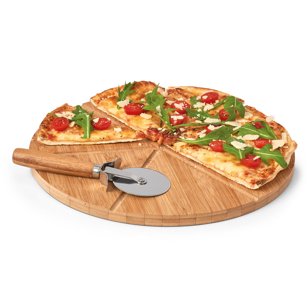 Deska i radełko do pizzy Wondle z bambusa