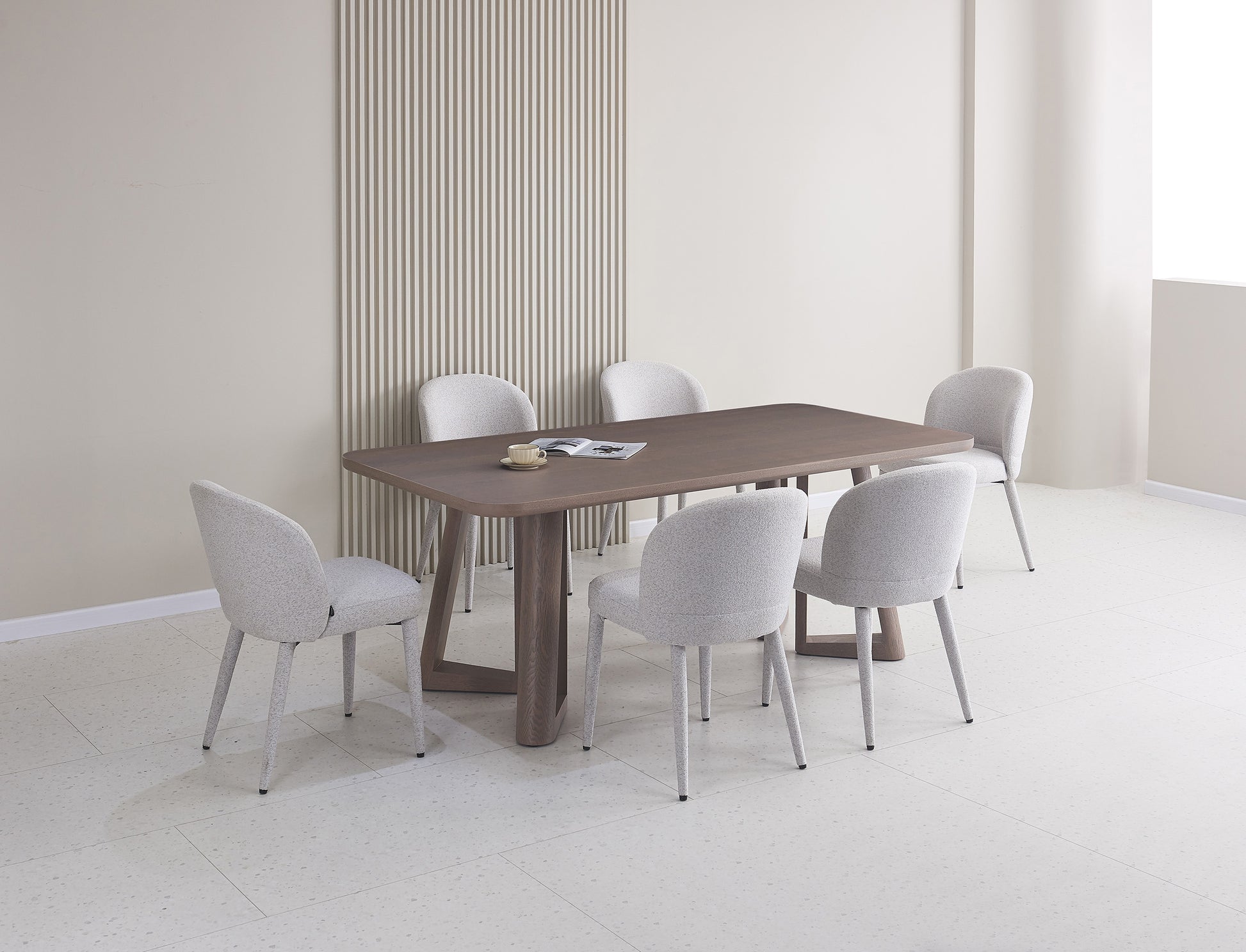 Stół do jadalni Alisser 200x100 cm orzech fornir - materiał płyta meblowa