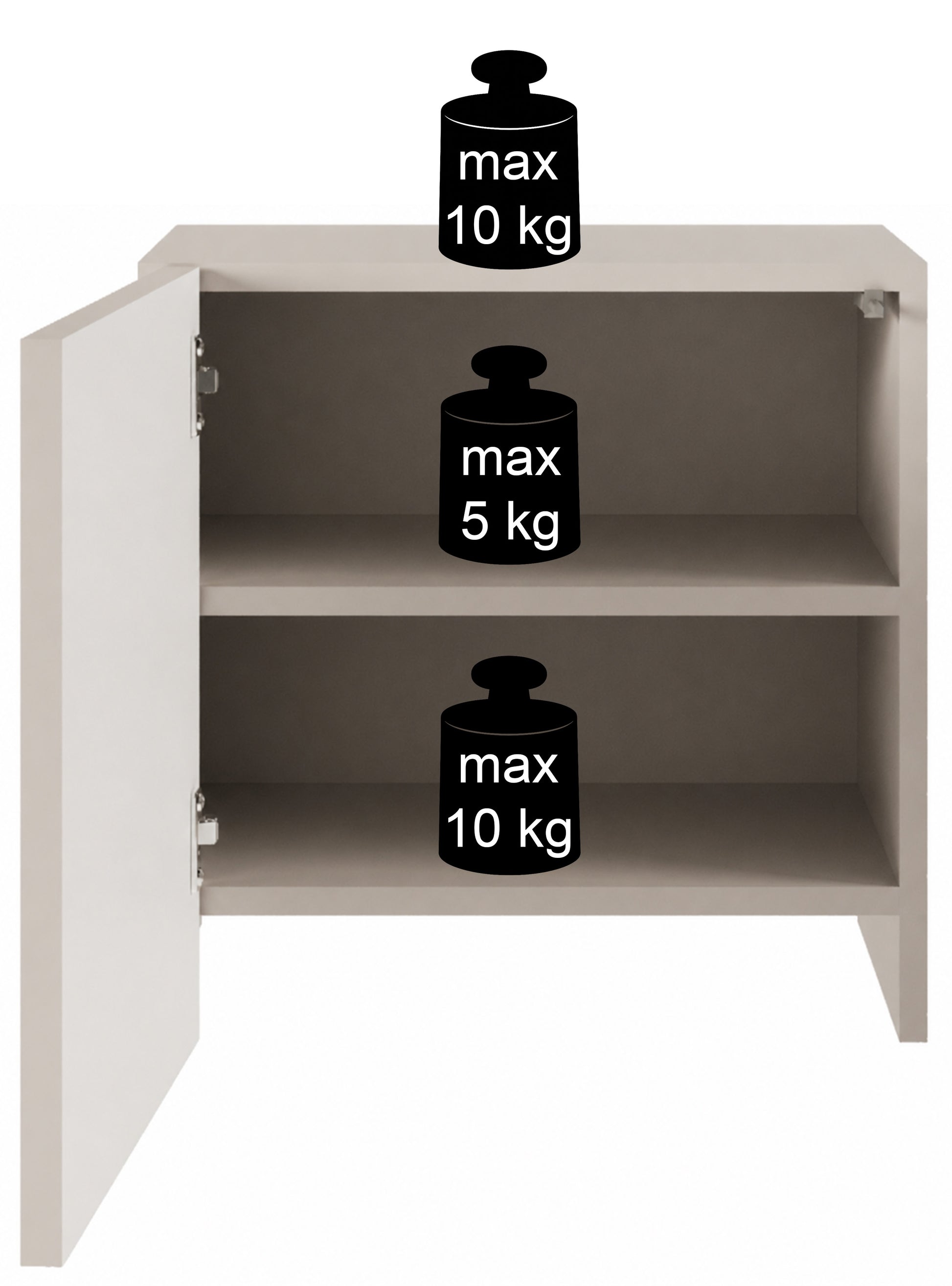 Szafka nocna jednodrzwiowa Arkadia z frezowanymi frontami 50 cm kaszmir - głębokość 35 cm