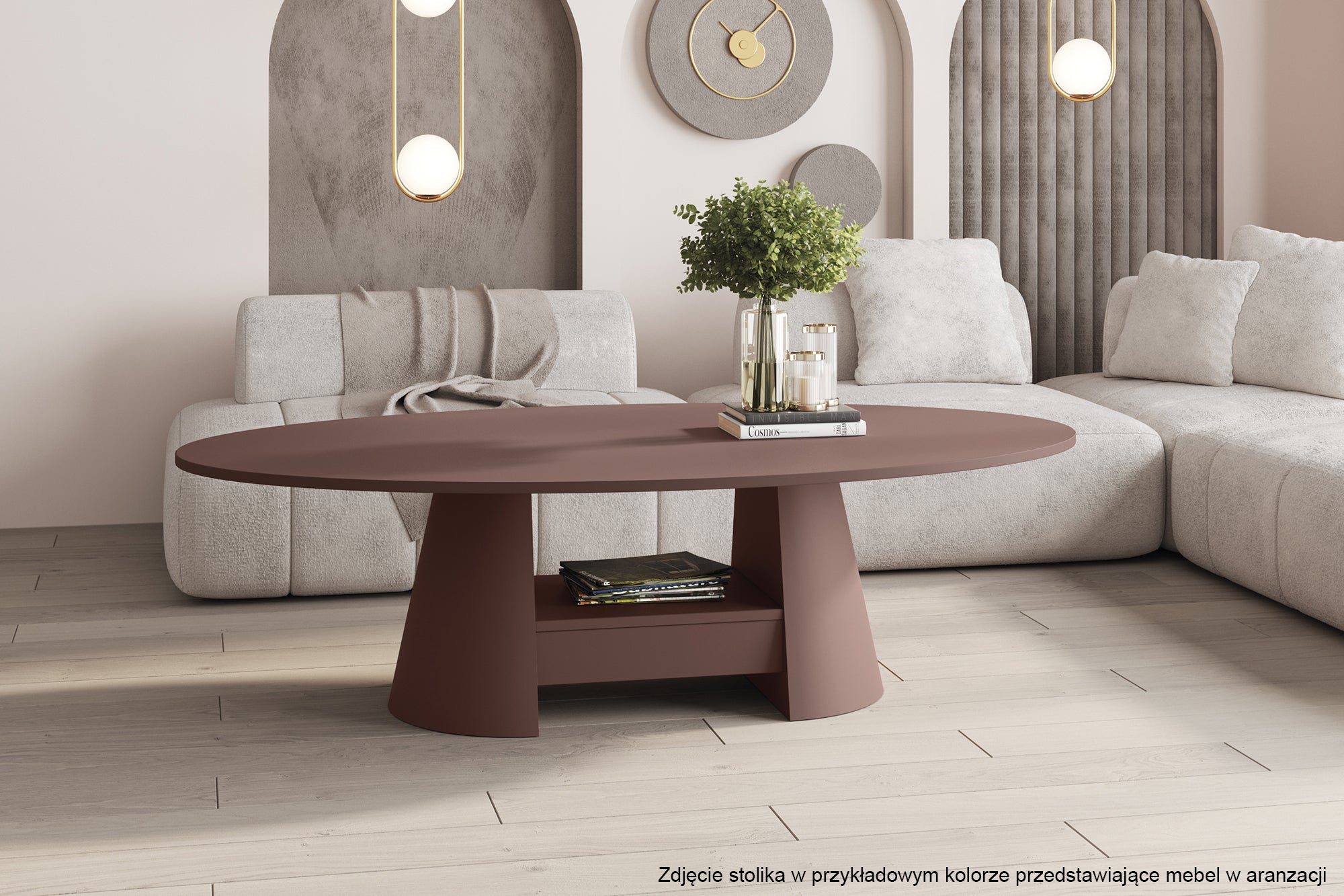 Stolik kawowy Flawelly 160x90 cm kaszmir mat