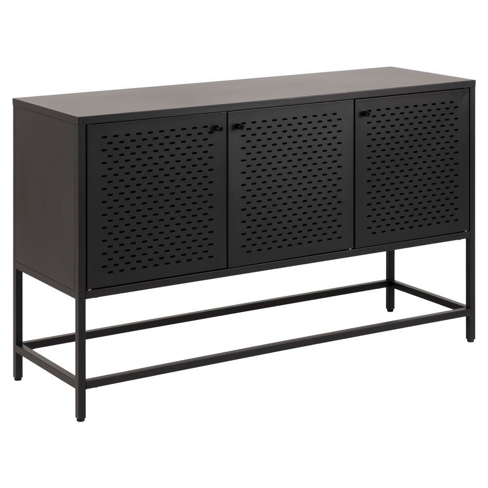 Komoda niska Rondan w stylu industrialnym 75x125 cm czarna