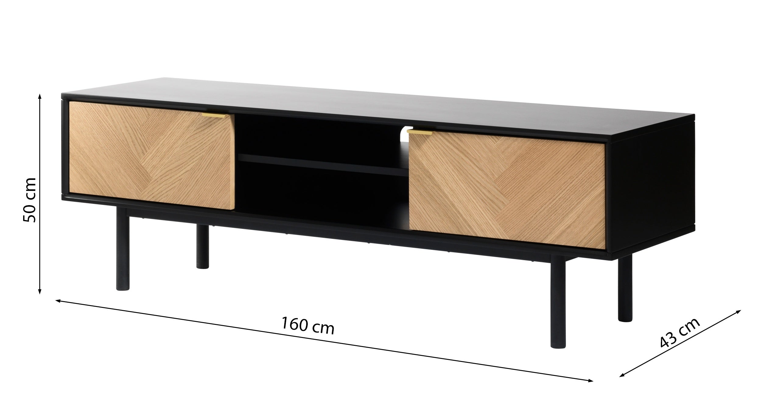 Szafka RTV Frieve 160 cm jodełka dąb
