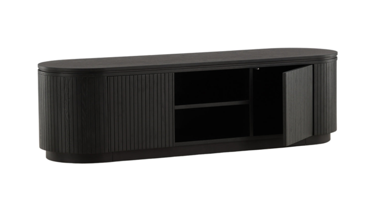Szafka RTV Vulnutter 160 cm dąb czarny/lamele