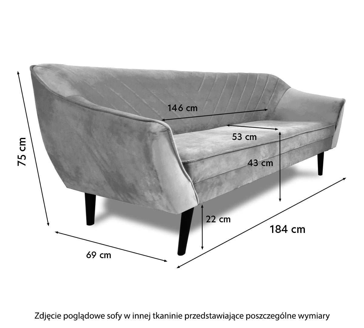 Sofa Voltana - wysokość 75 cm