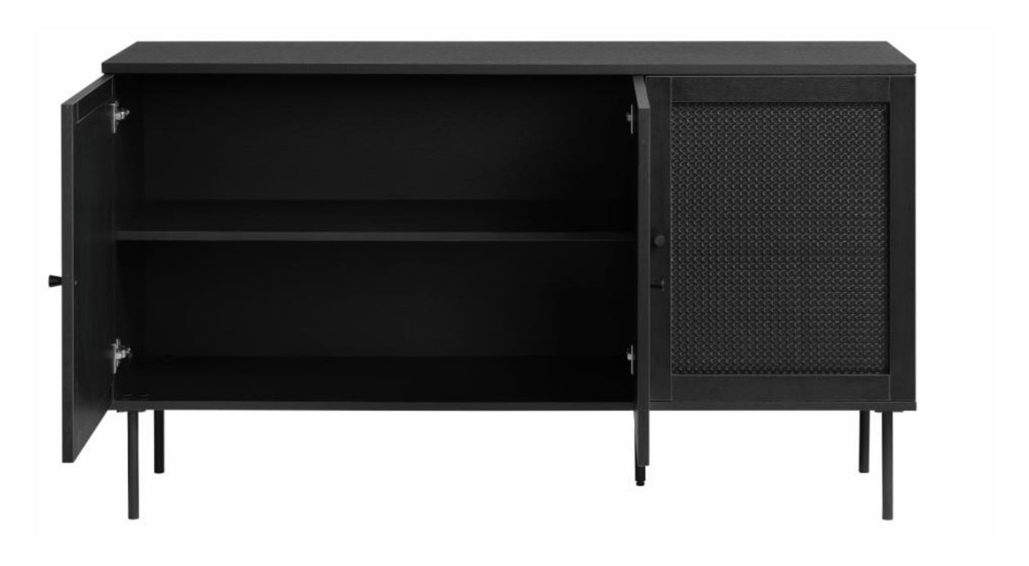 Komoda trzydrzwiowa Mogest czarna - wysokość 80 cm