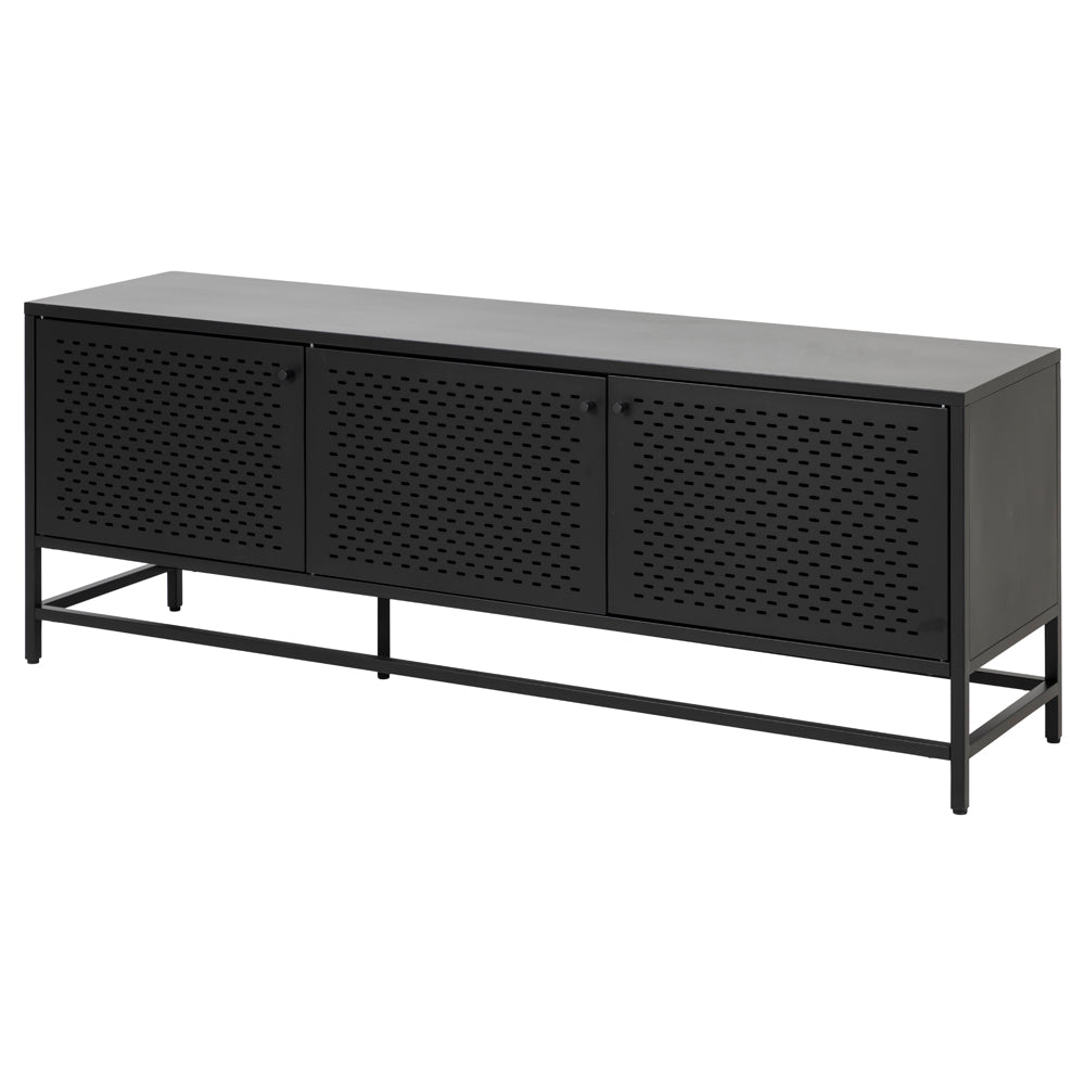 Komoda niska Rondan w stylu industrialnym 60x160 cm czarna