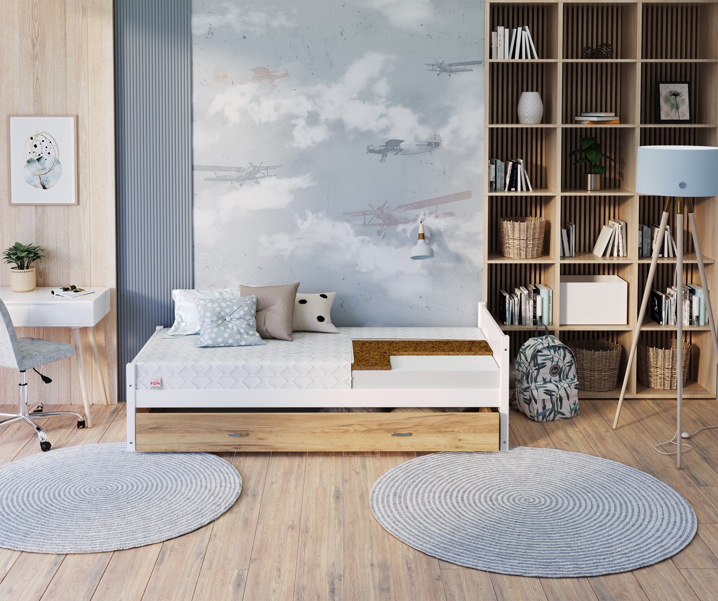 Materac dla dzieci 60x120 cm Achinam z kokosem