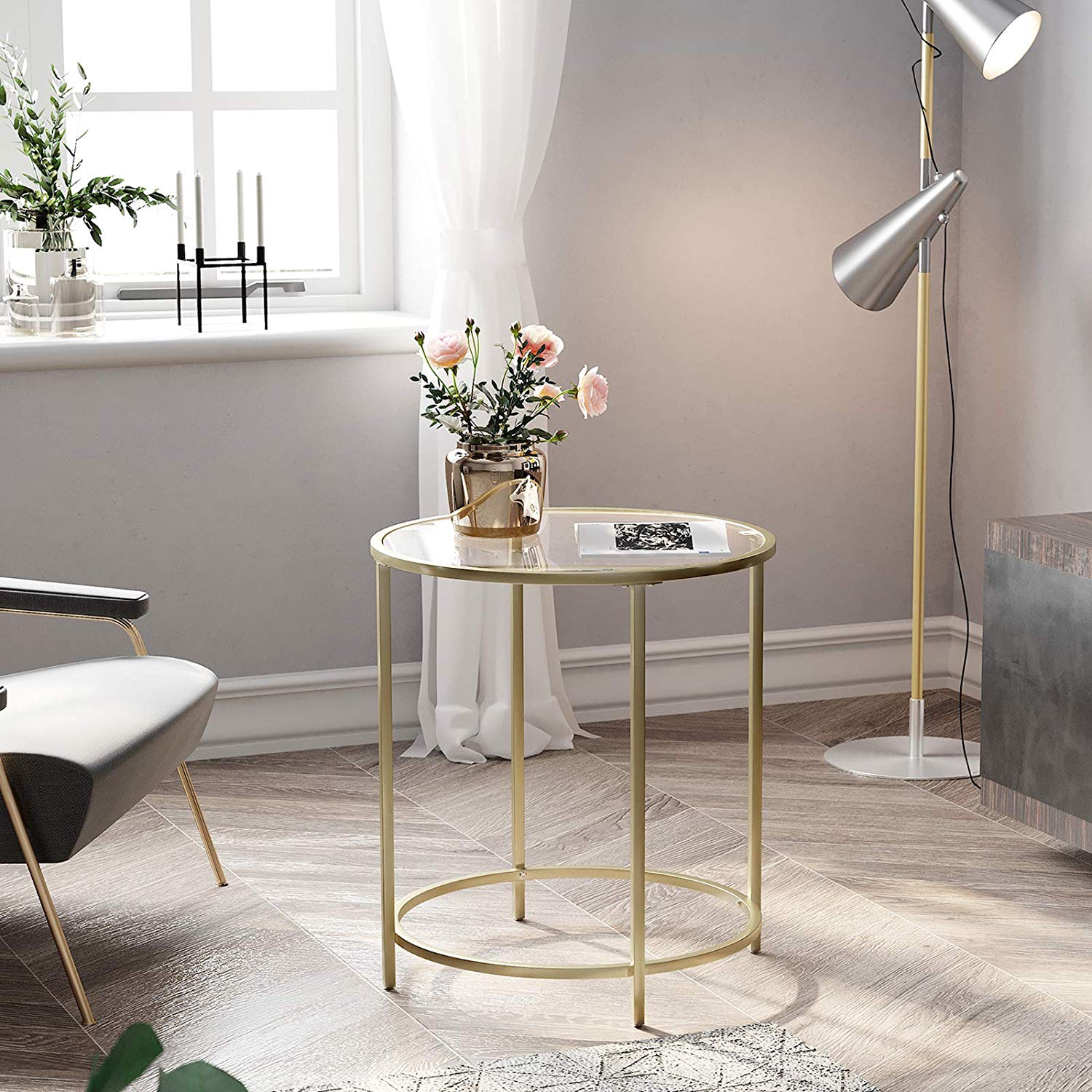 Stolik kawowy Quistle złoty