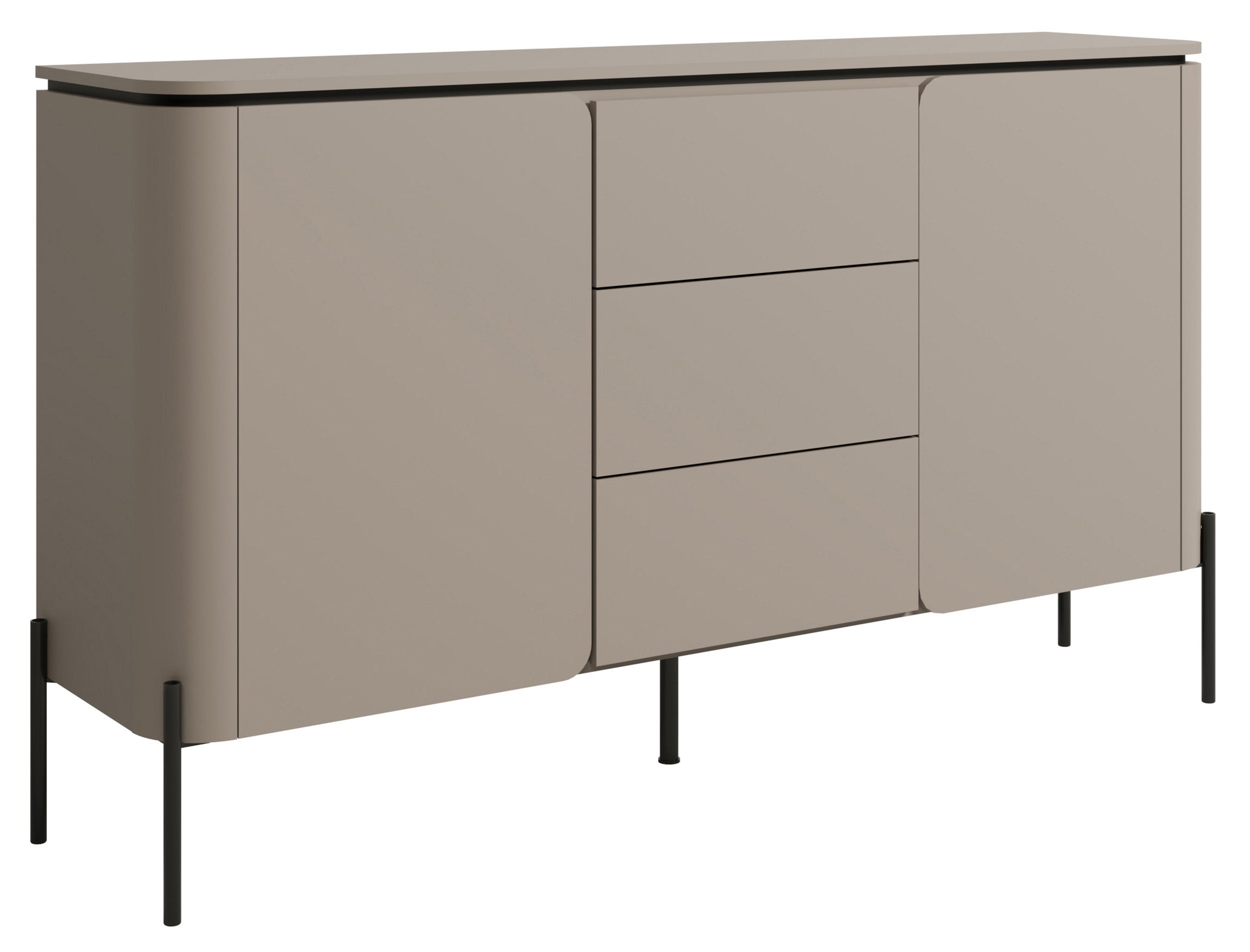 Komoda dwudrzwiowa Calderis z trzema szufladami 163 cm congo