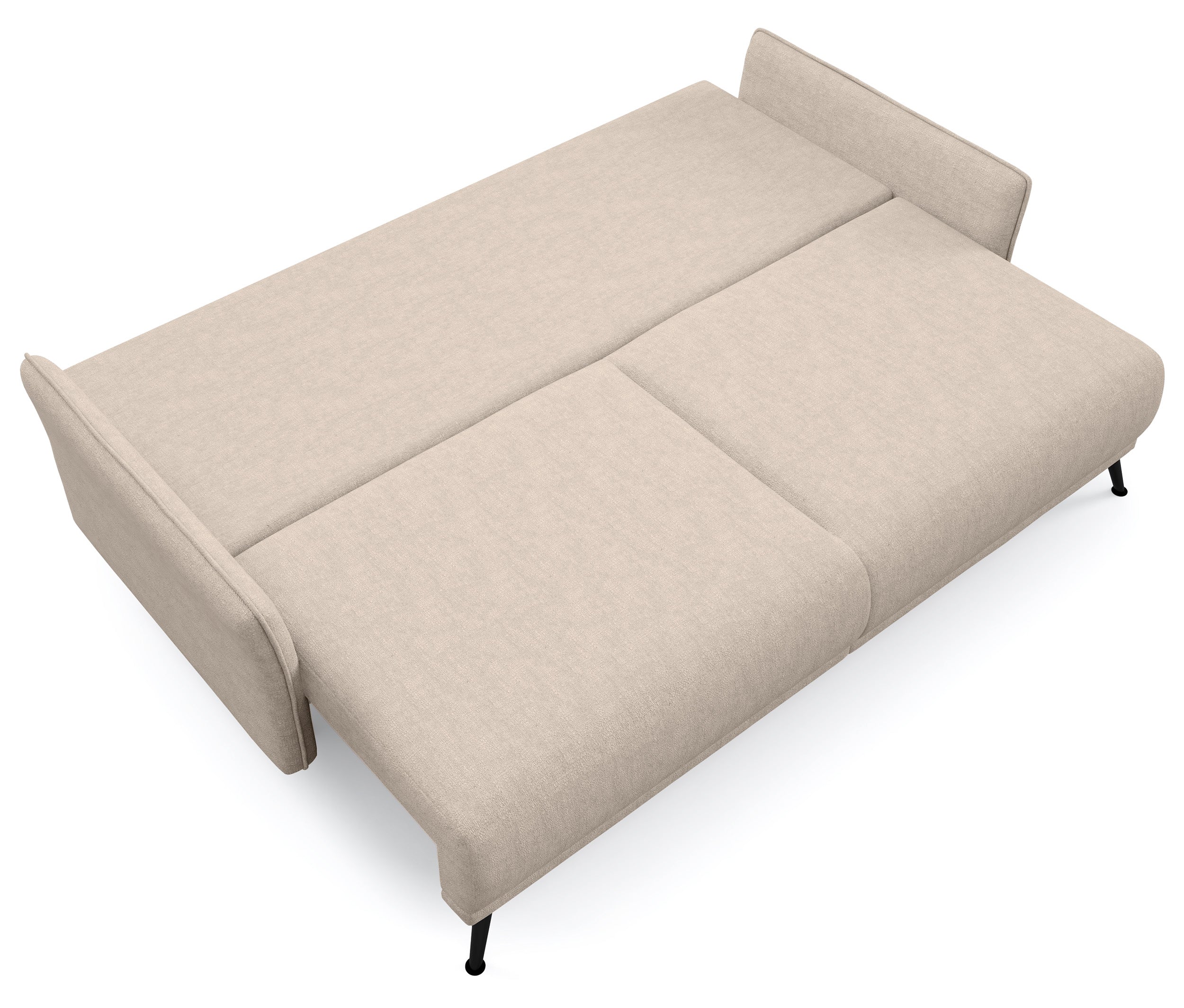 Kanapa rozkładana Bergamo jasnobeżowa - głębokość 104 cm