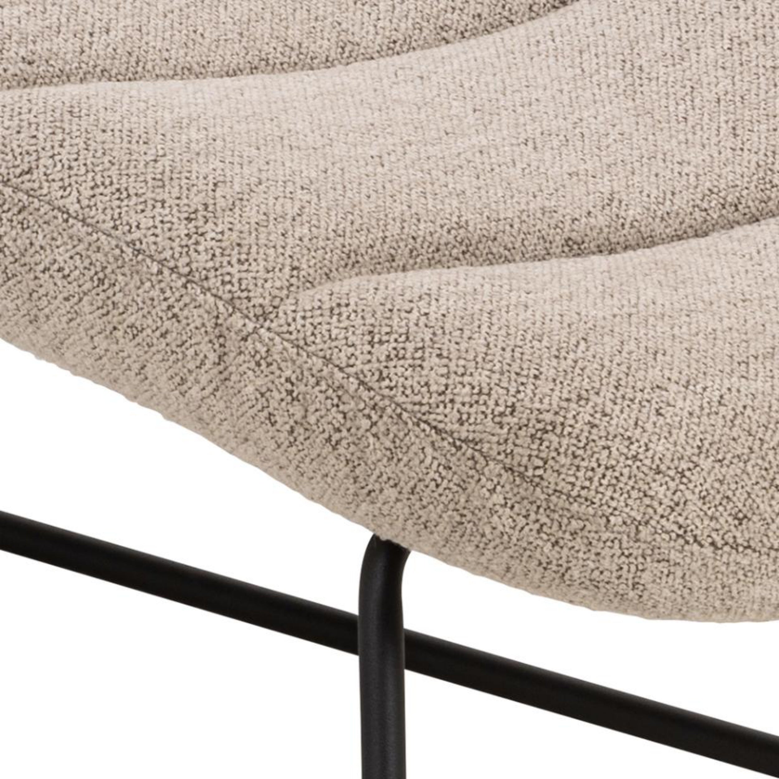 Szezlong Vaterve w tkaninie boucle beżowy - szerokość 63 cm