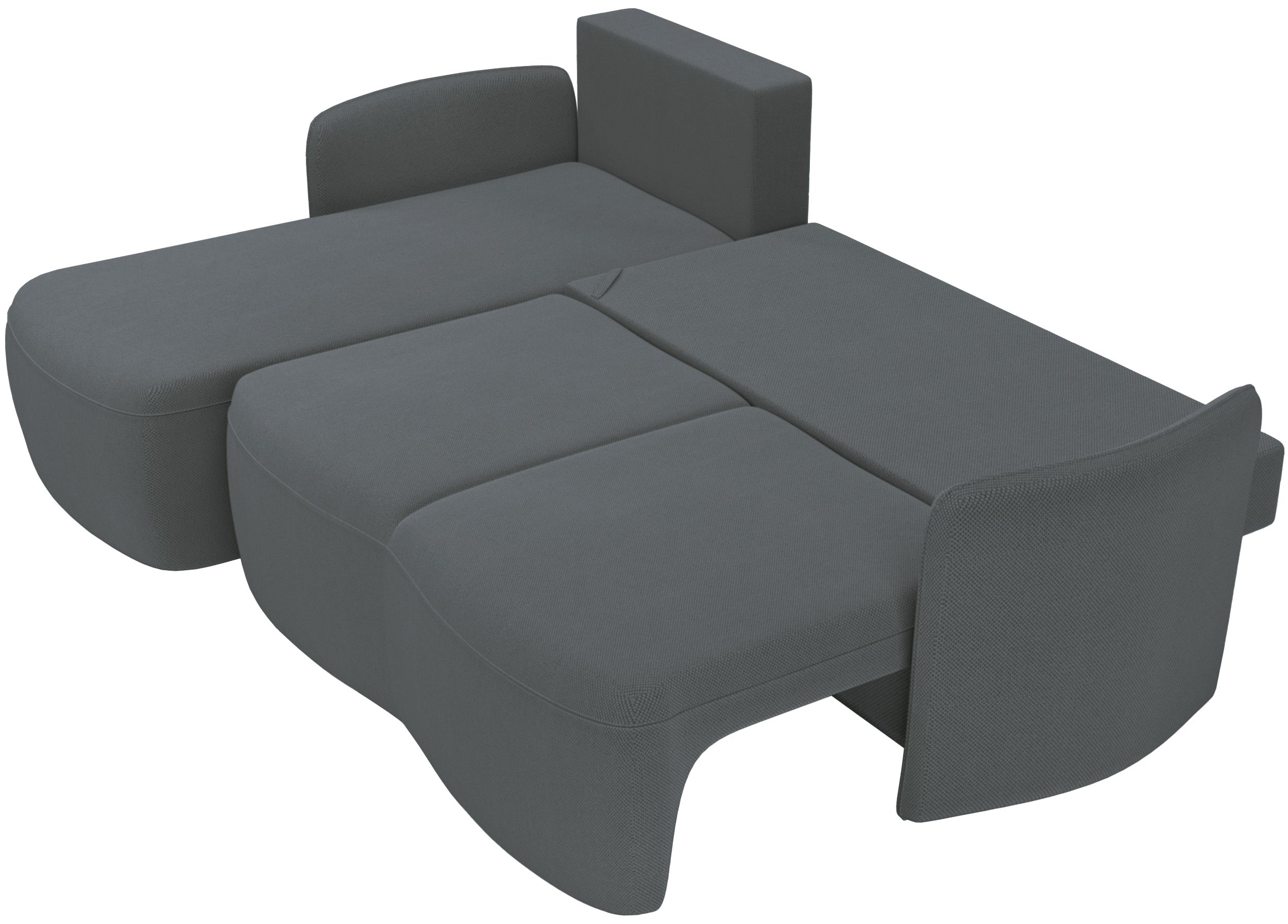 Narożnik z funkcją spania Blummi L-kształtny uniwersalny z pojemnikiem ciemnoszary szenil hydrofobowy