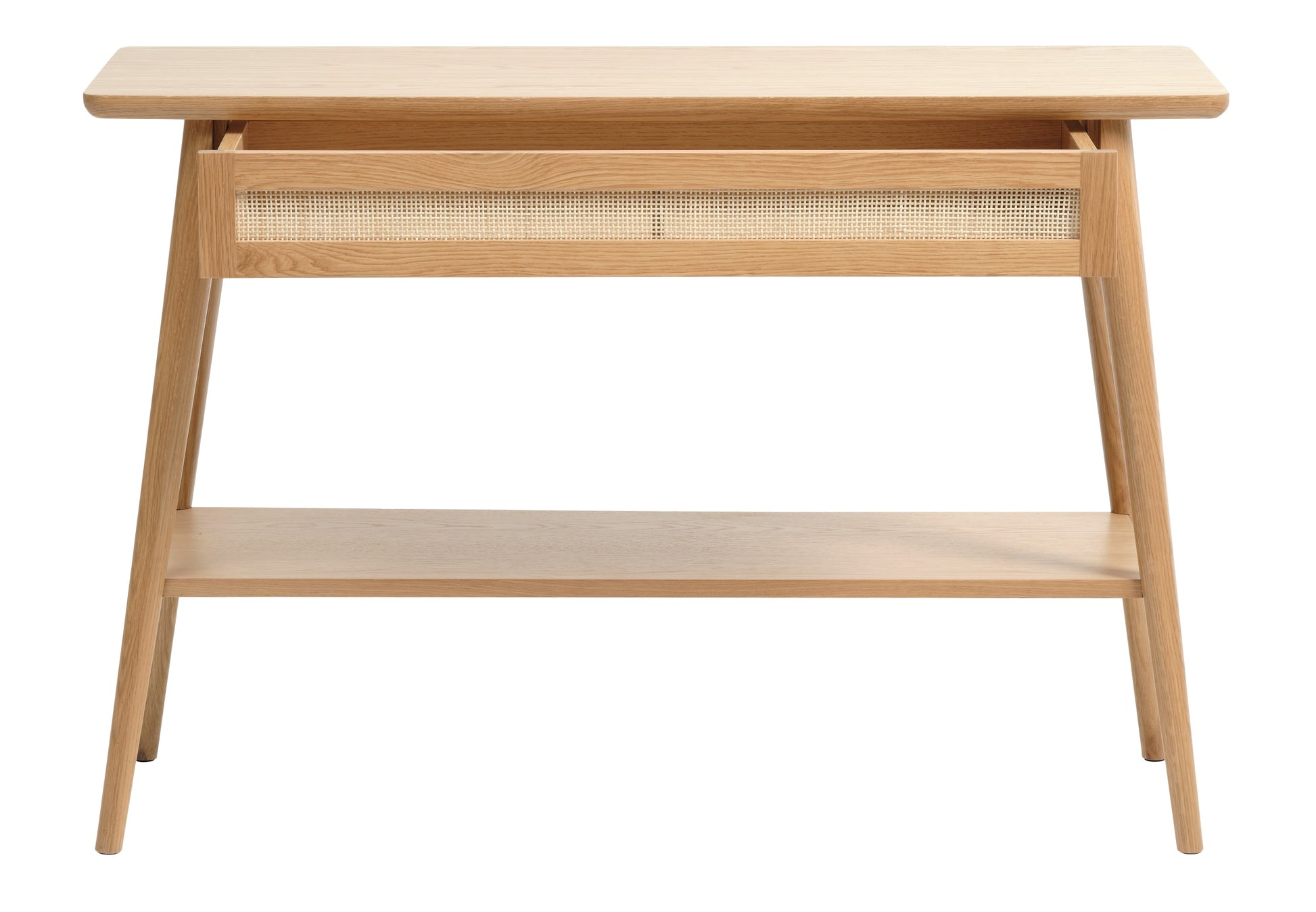 Konsola Visimmy 110x40 cm dąb/plecionka - materiał płyta fornirowana