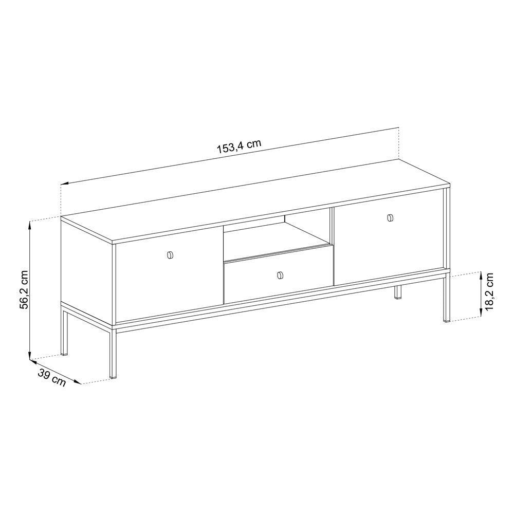 Szafka RTV Monne 153 cm granatowa vintage