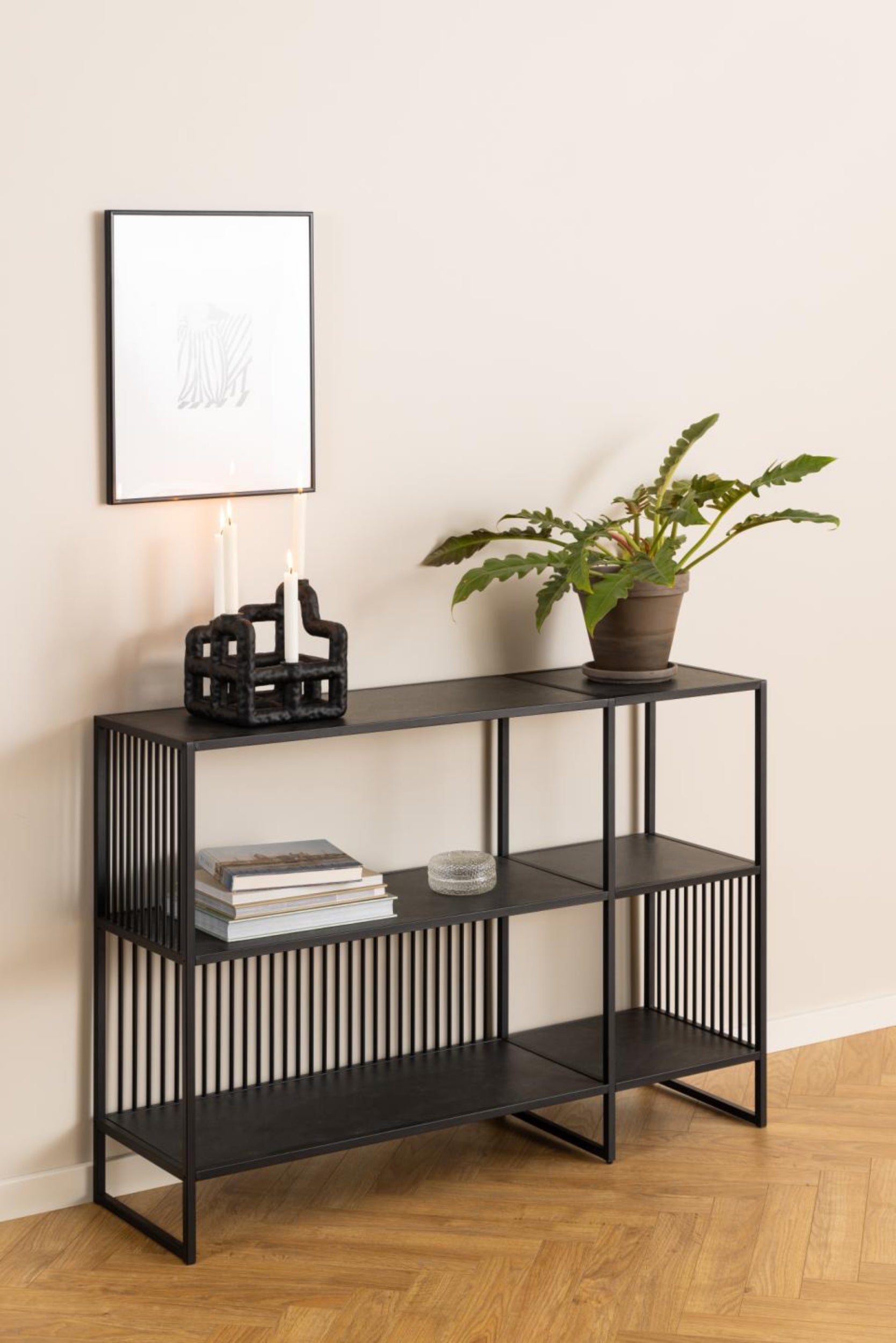 Regał niski Velook metalowy 83 cm - materiał płyta meblowa