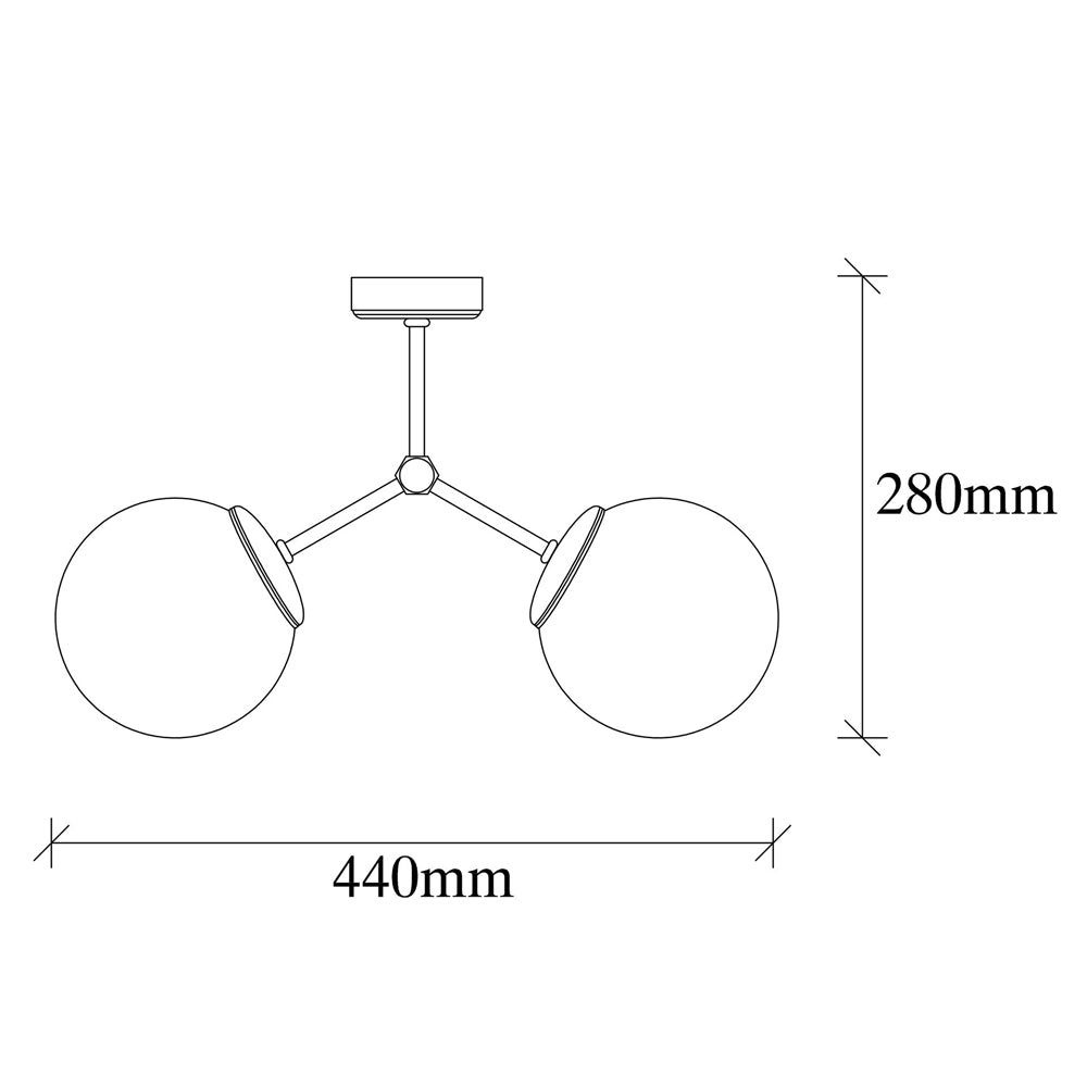 Lampa sufitowa Beid x2 złota