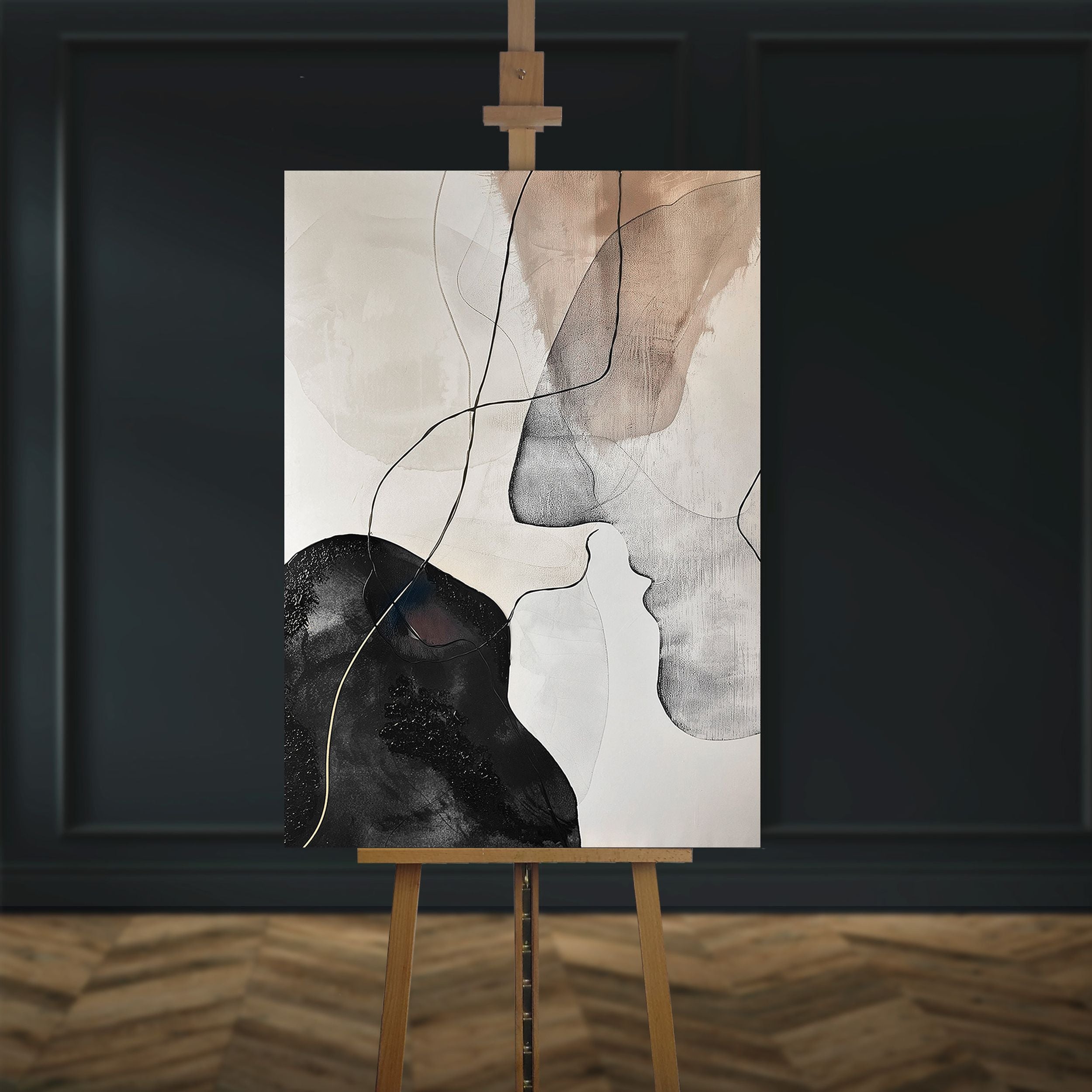 Obraz Kiss 100x70 cm z ręcznie malowanymi elementami