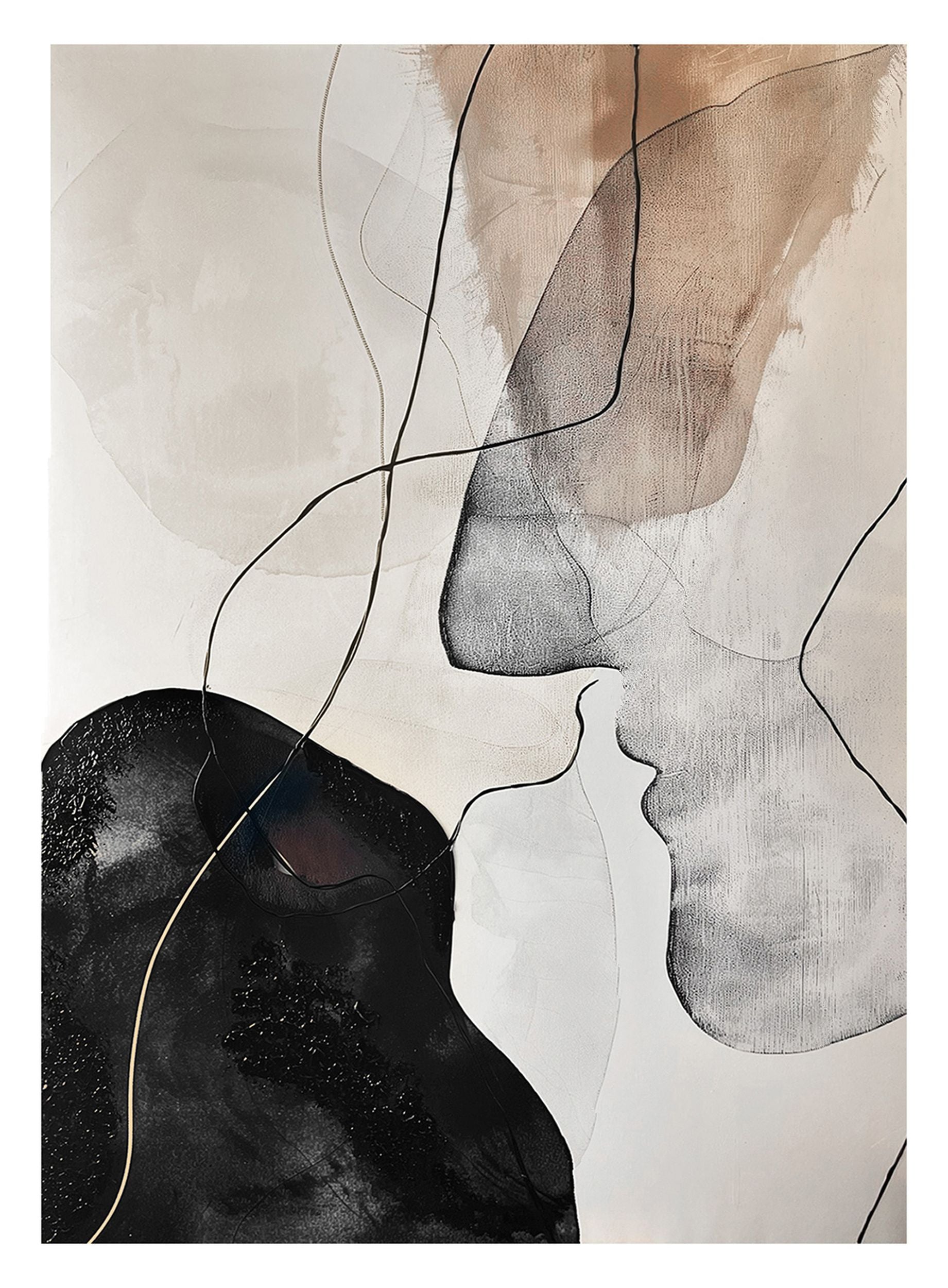 Obraz Kiss 100x70 cm z ręcznie malowanymi elementami