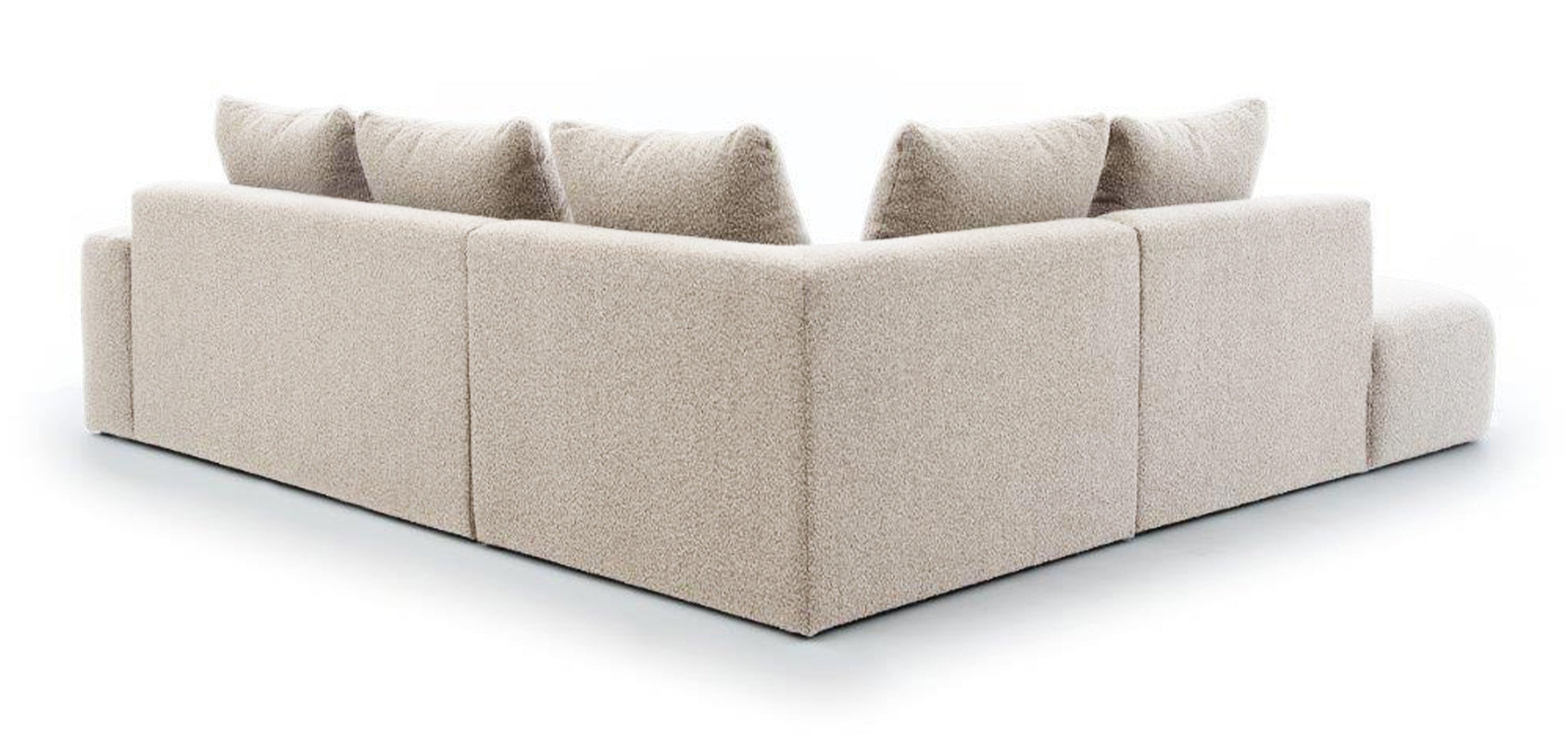 Narożnik modułowy Castellina L-kształtny 255 cm większy beżowy w tkaninie boucle lewostronny
