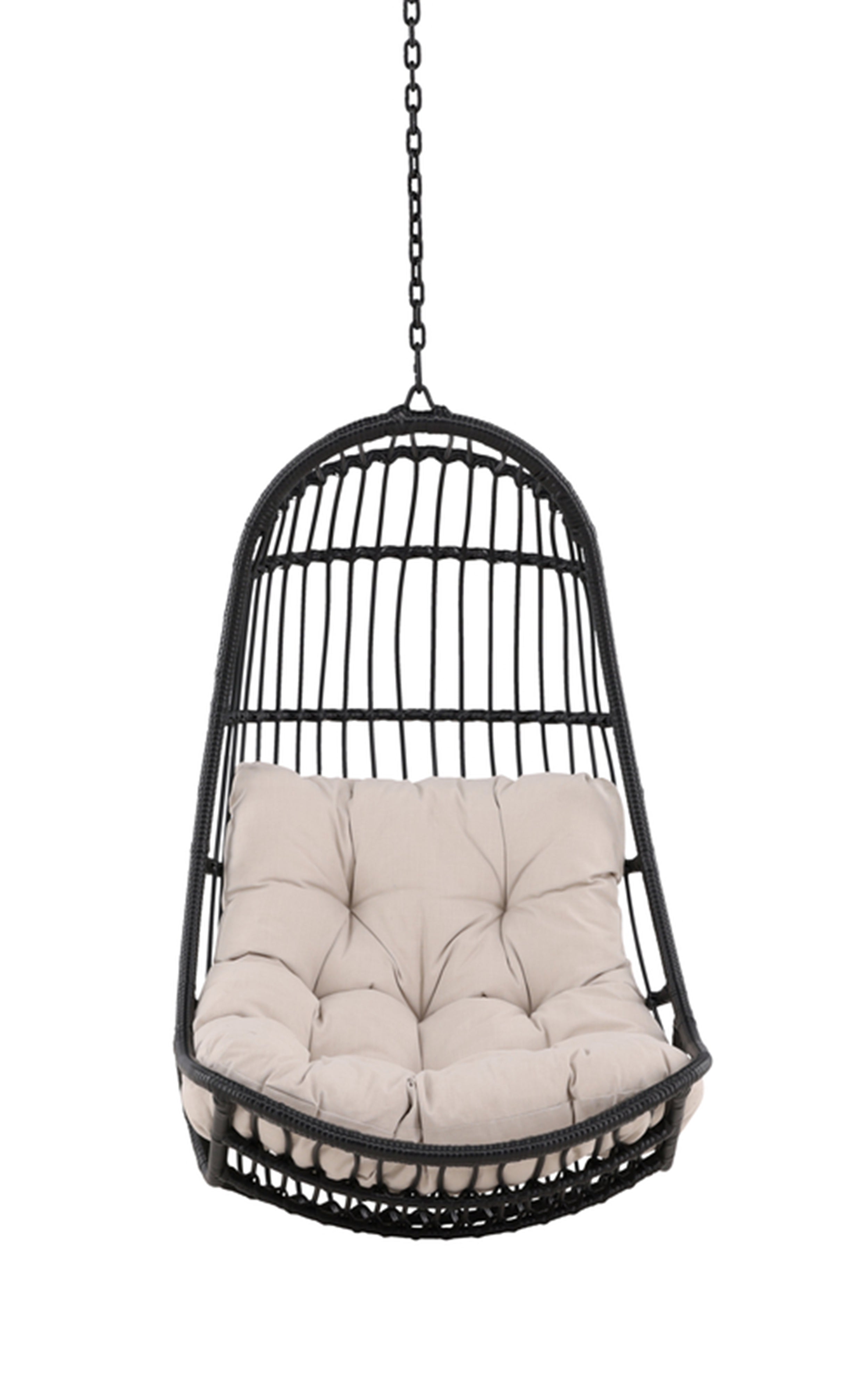 Fotel wiszący Comfordle wiklinowy czarny