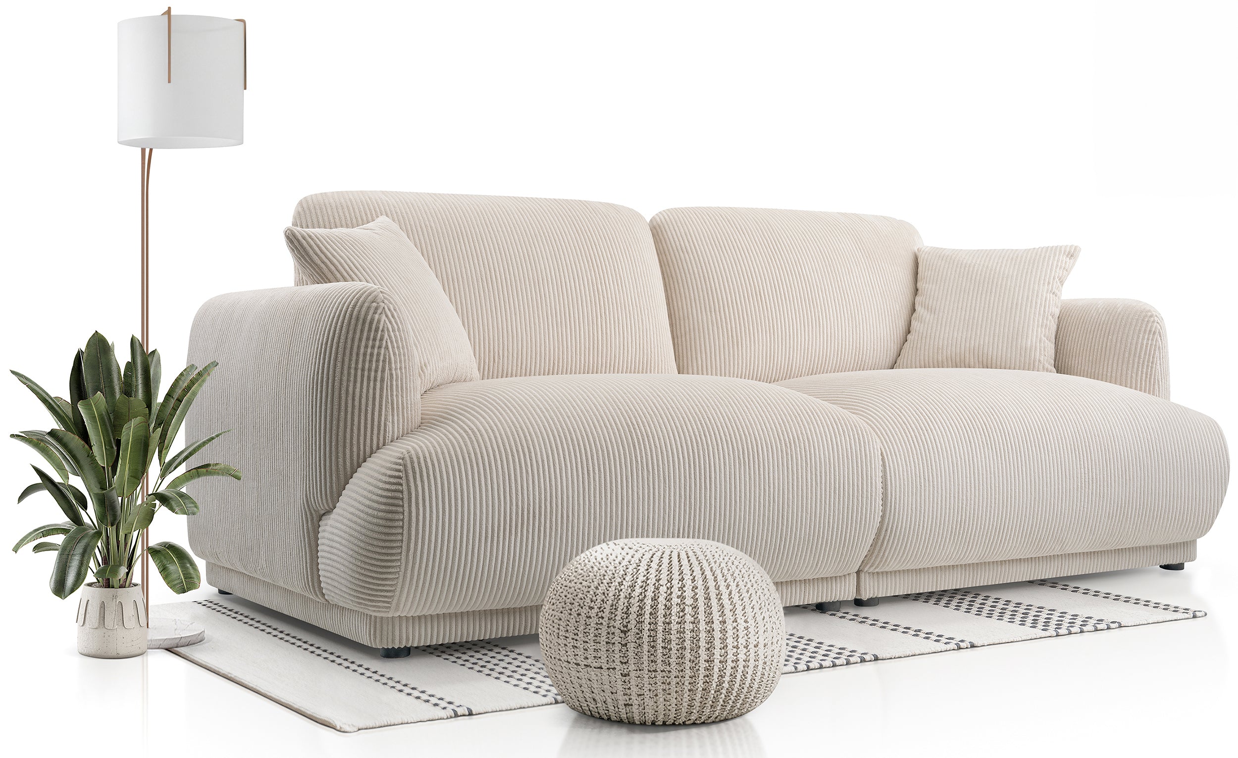 Sofa chacco jasnobeżowa - tapicerowany tył