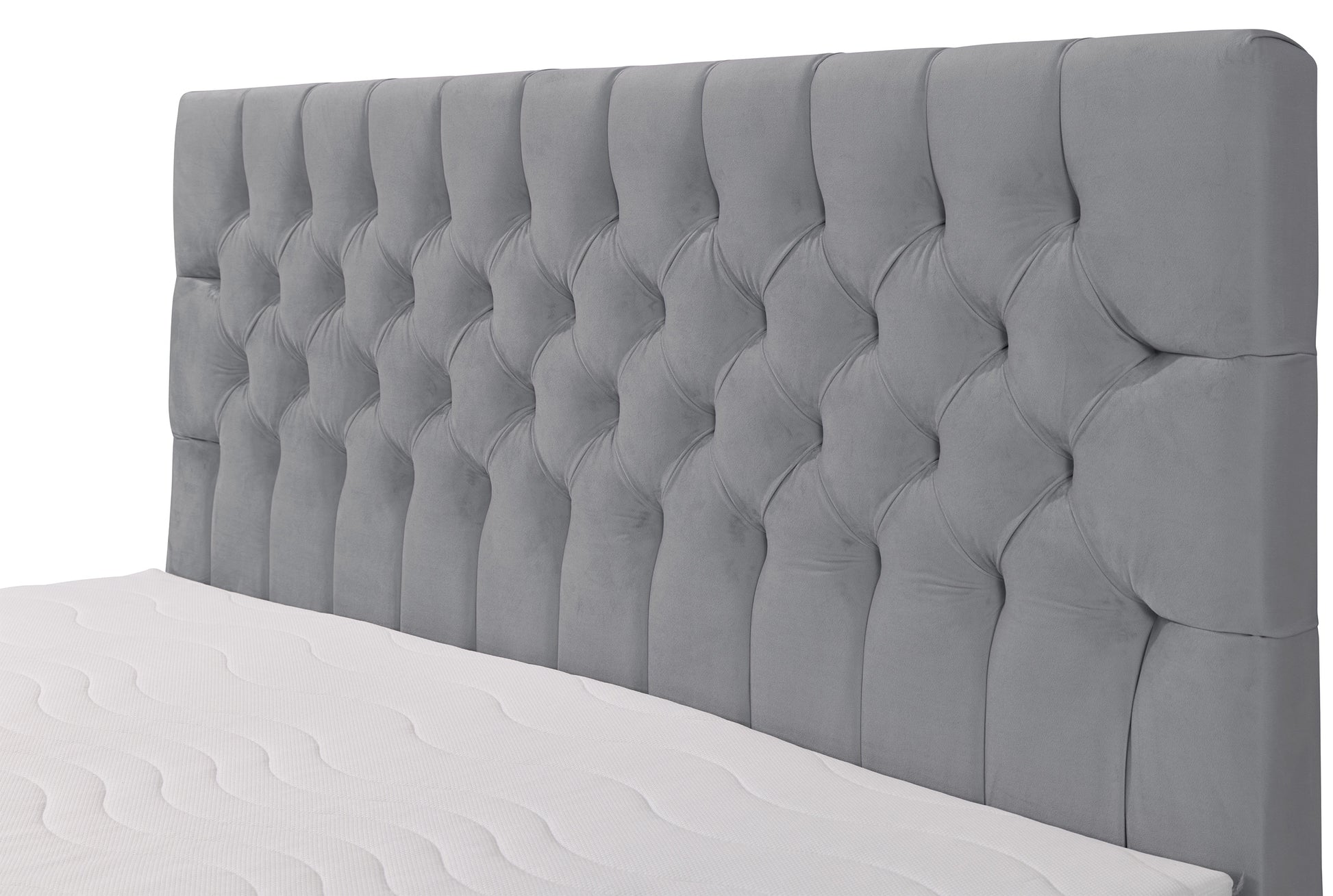 Łóżko kontynentalne Daissy 180x200 cm z pojemnikami i topperem szare - rodzaj materac bonellowy