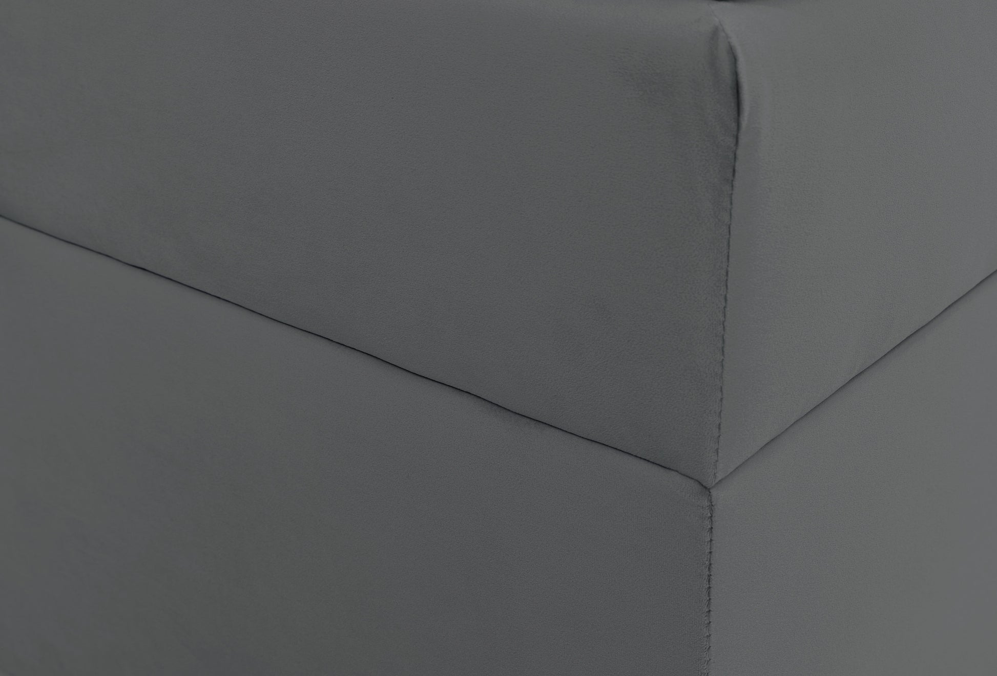 Łóżko kontynentalne Daissy 180x200 cm z pojemnikami i topperem szare - materiał płyta meblowa