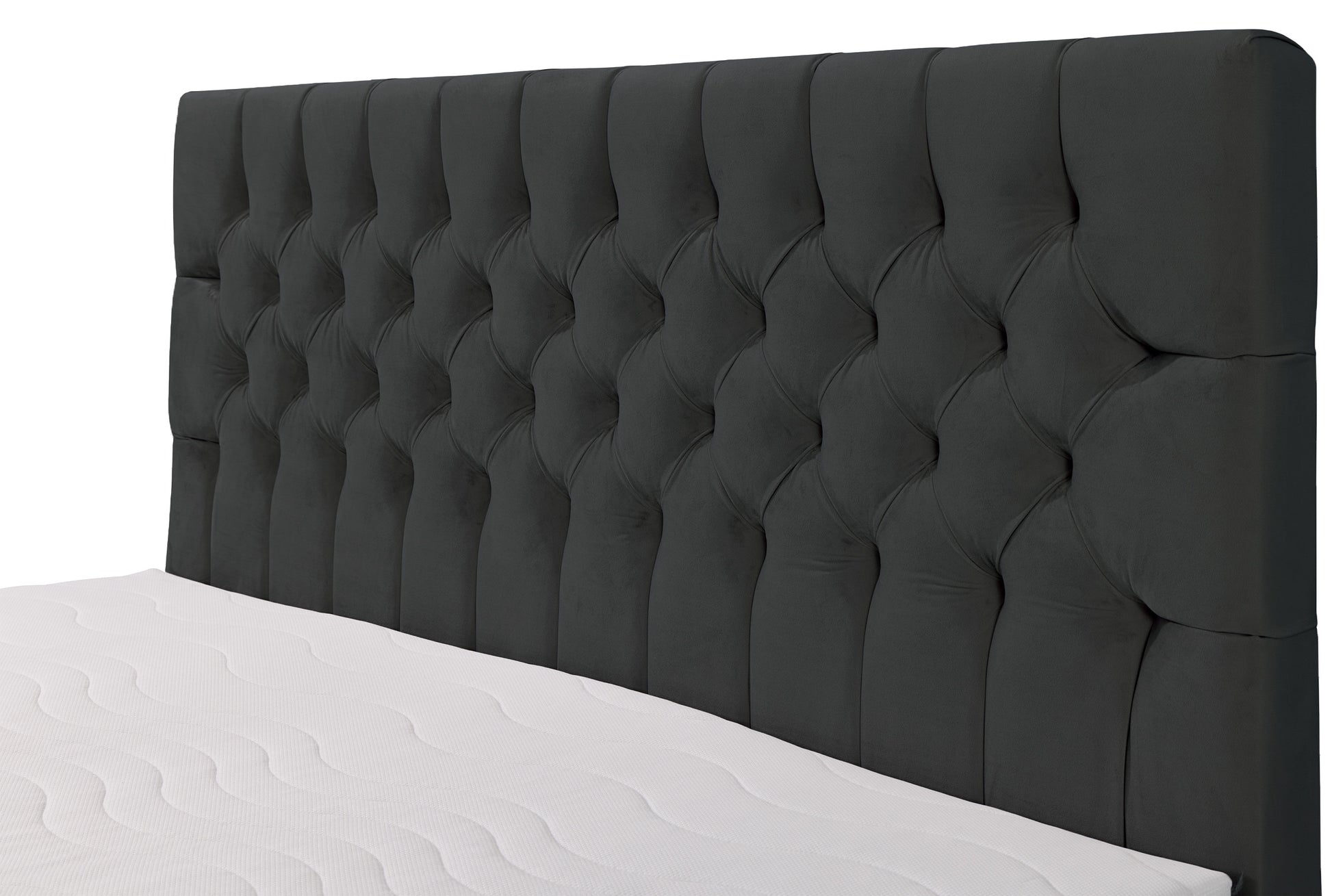 Łóżko kontynentalne Daissy 180x200 cm z pojemnikami i topperem ciemnoszare - rodzaj materac bonellowy