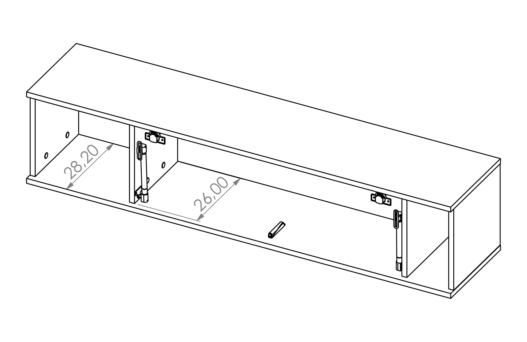 Szafka wisząca Perila 135 cm zamykana hikora - głębokość 30 cm