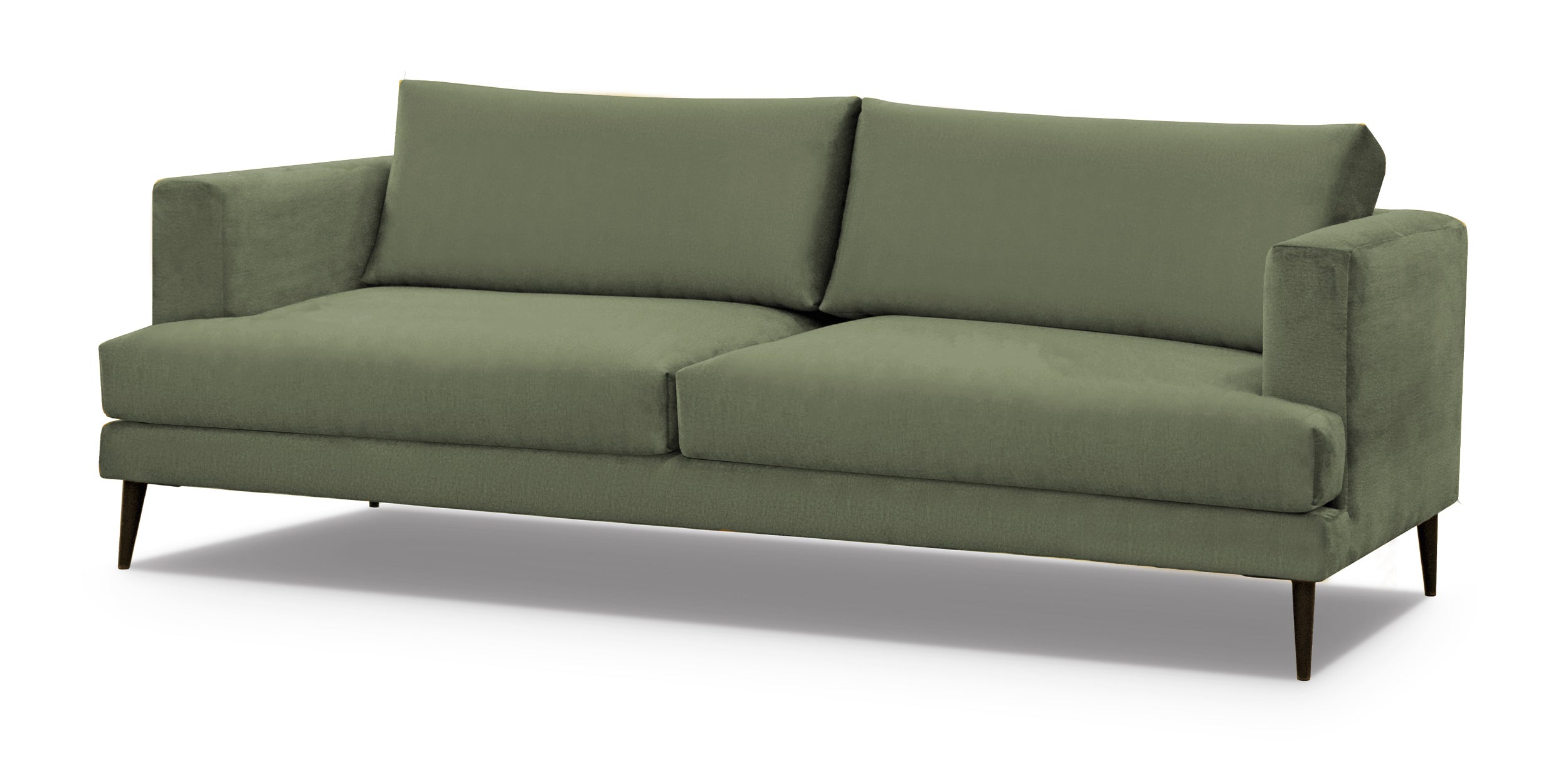 Sofa Dragato trzyosobowa oliwkowa - tapicerka z weluru