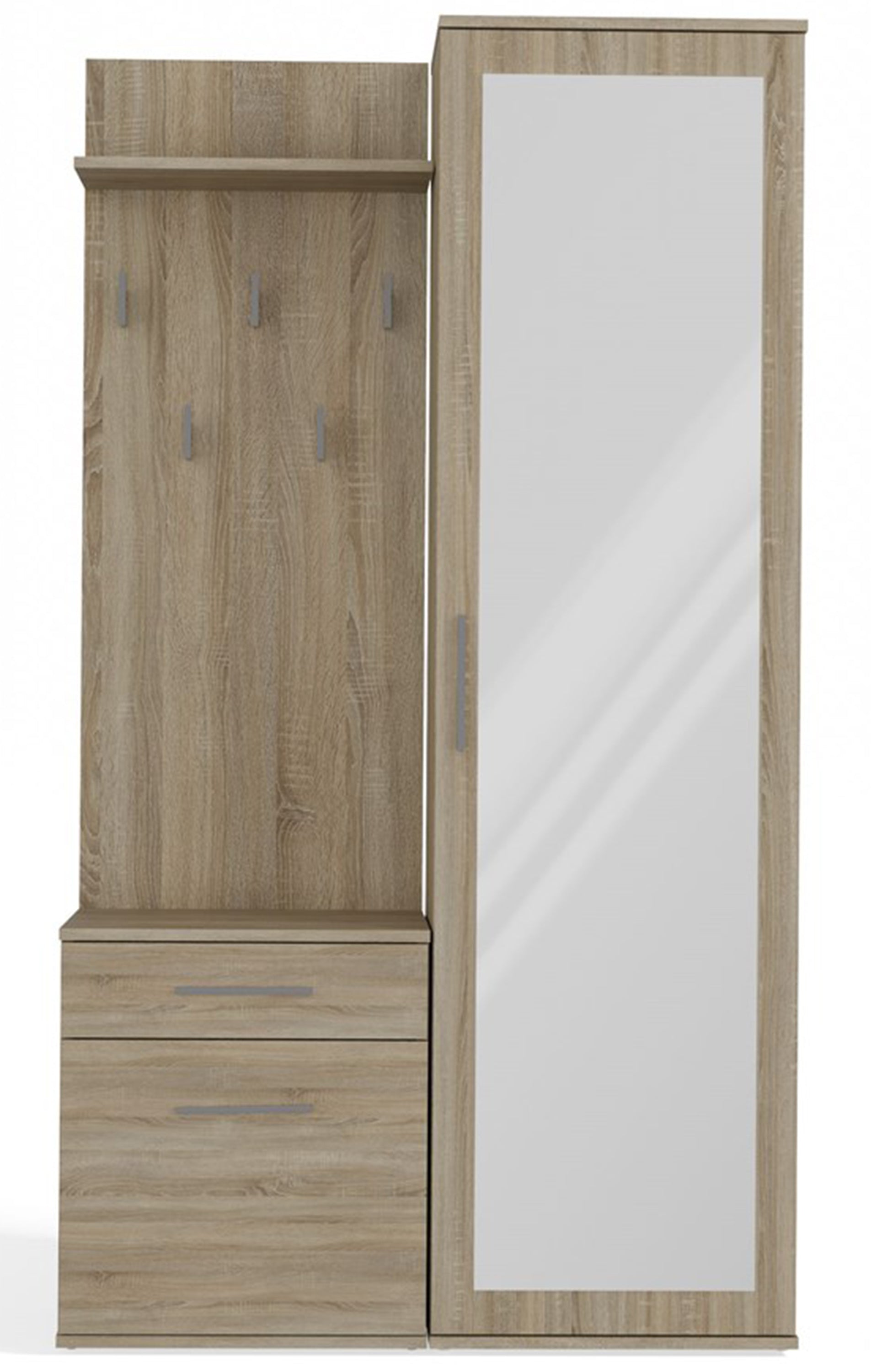 Zestaw do przedpokoju Duvio z szafą i lustrem 100 cm dąb sonoma