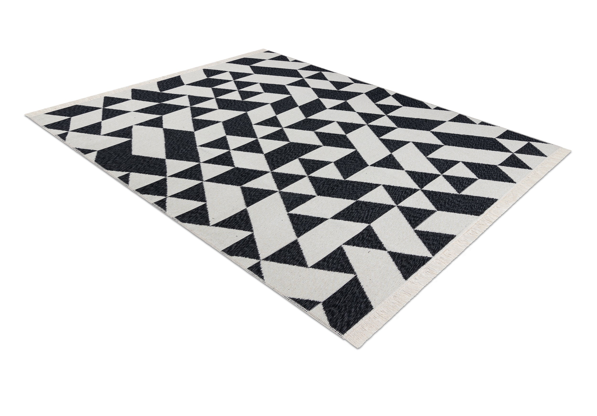 Dywan Twin 180x270 cm czarny / krem geometryczny