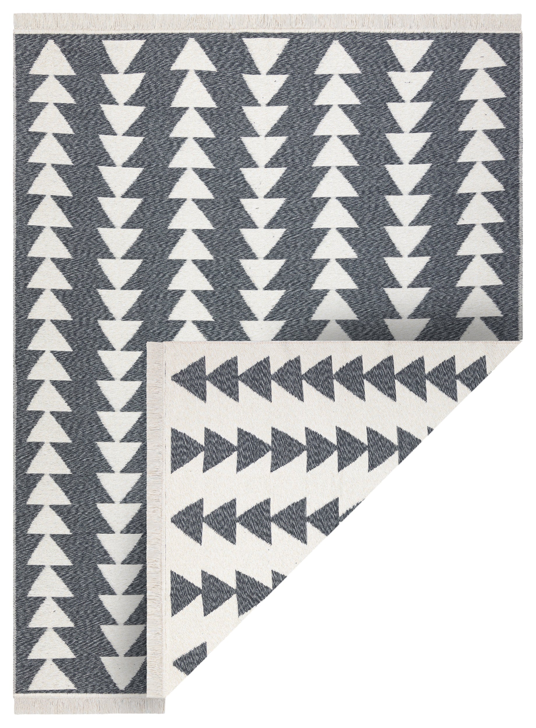 Dywan Twin 160x220 cm antracyt / krem trójkąty