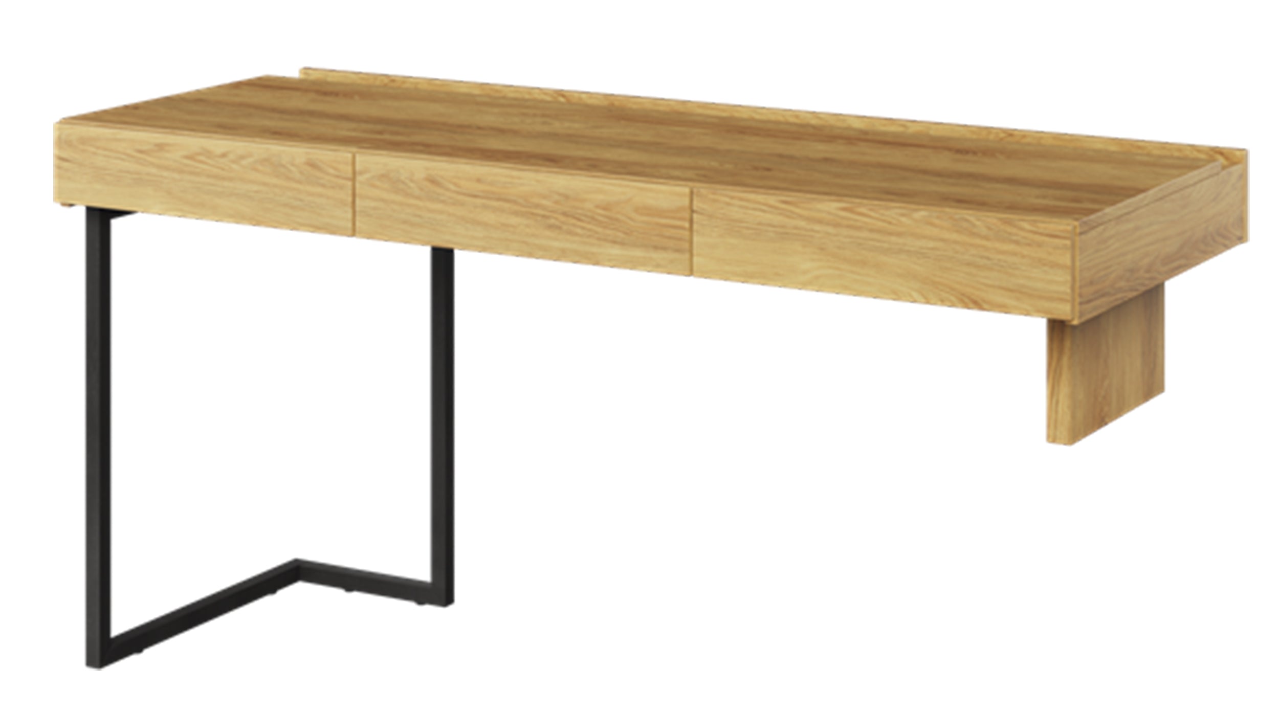Biurko narożne Teen Flex prawe/lewe z szufladami 150 cm Hikora naturalna / raw steel