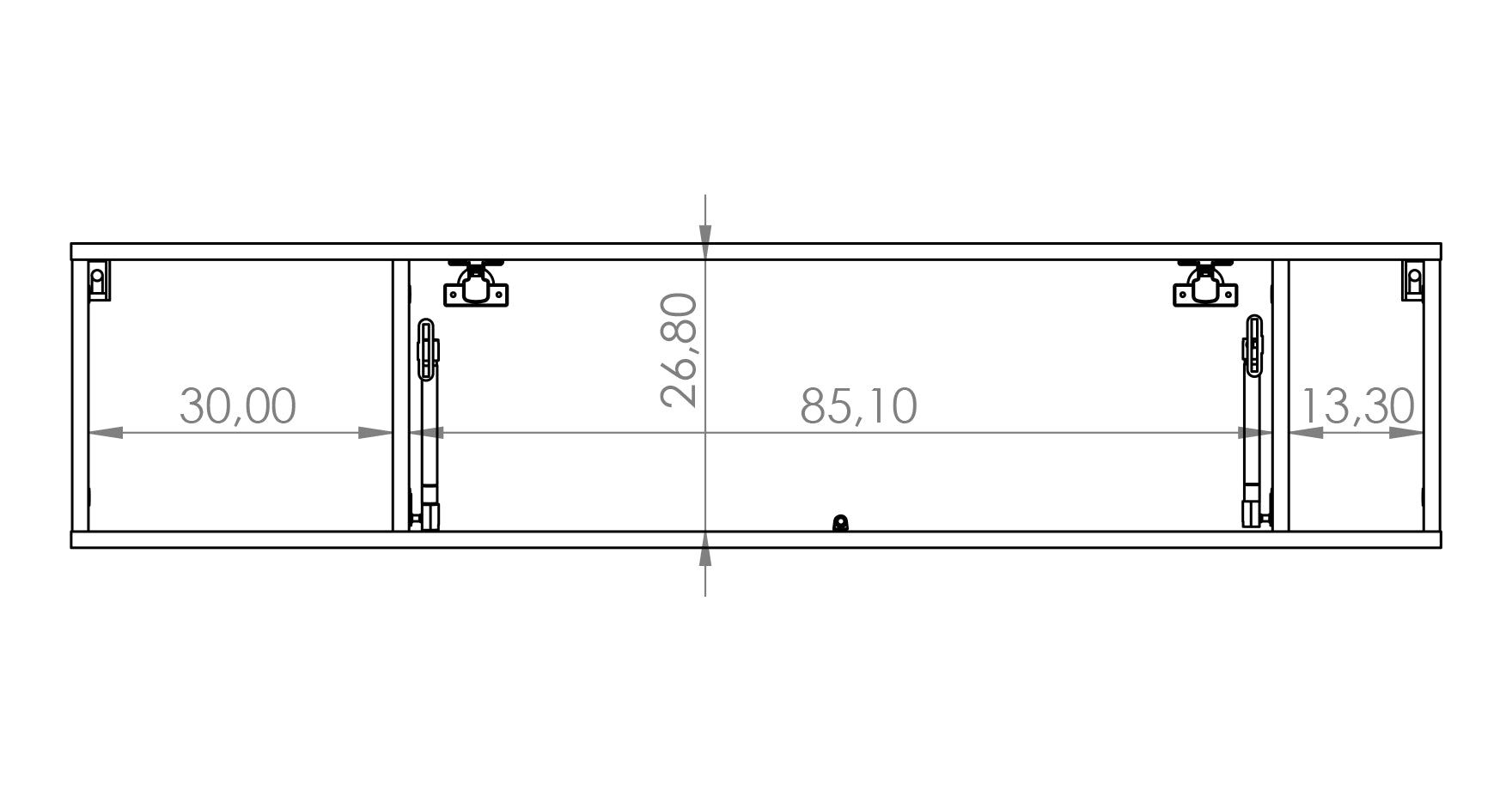 Szafka wisząca Perila 135 cm zamykana hikora - wysokość 30 cm