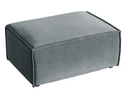 Pufa Copertino 65x90 cm szara welur hydrofobowy