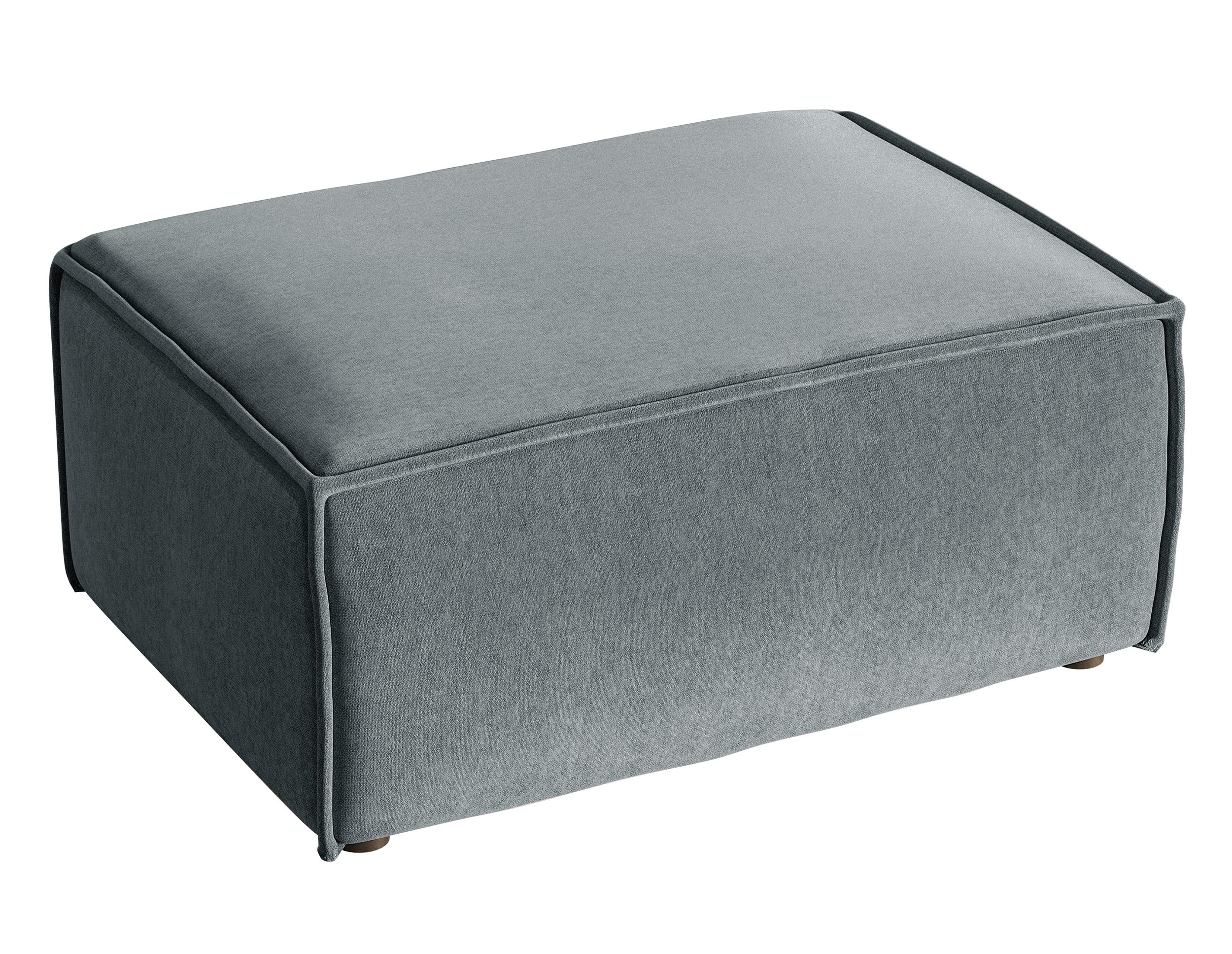 Pufa Copertino 65x90 cm szara welur hydrofobowy