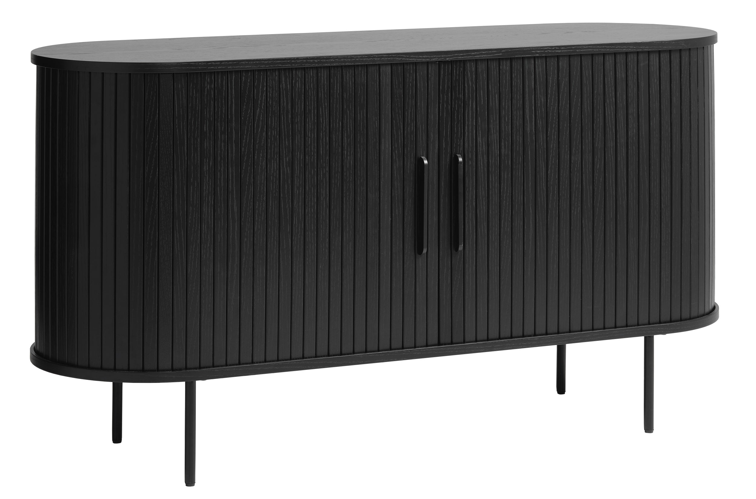 Komoda Gativel 140x76 cm lamele dąb czarny