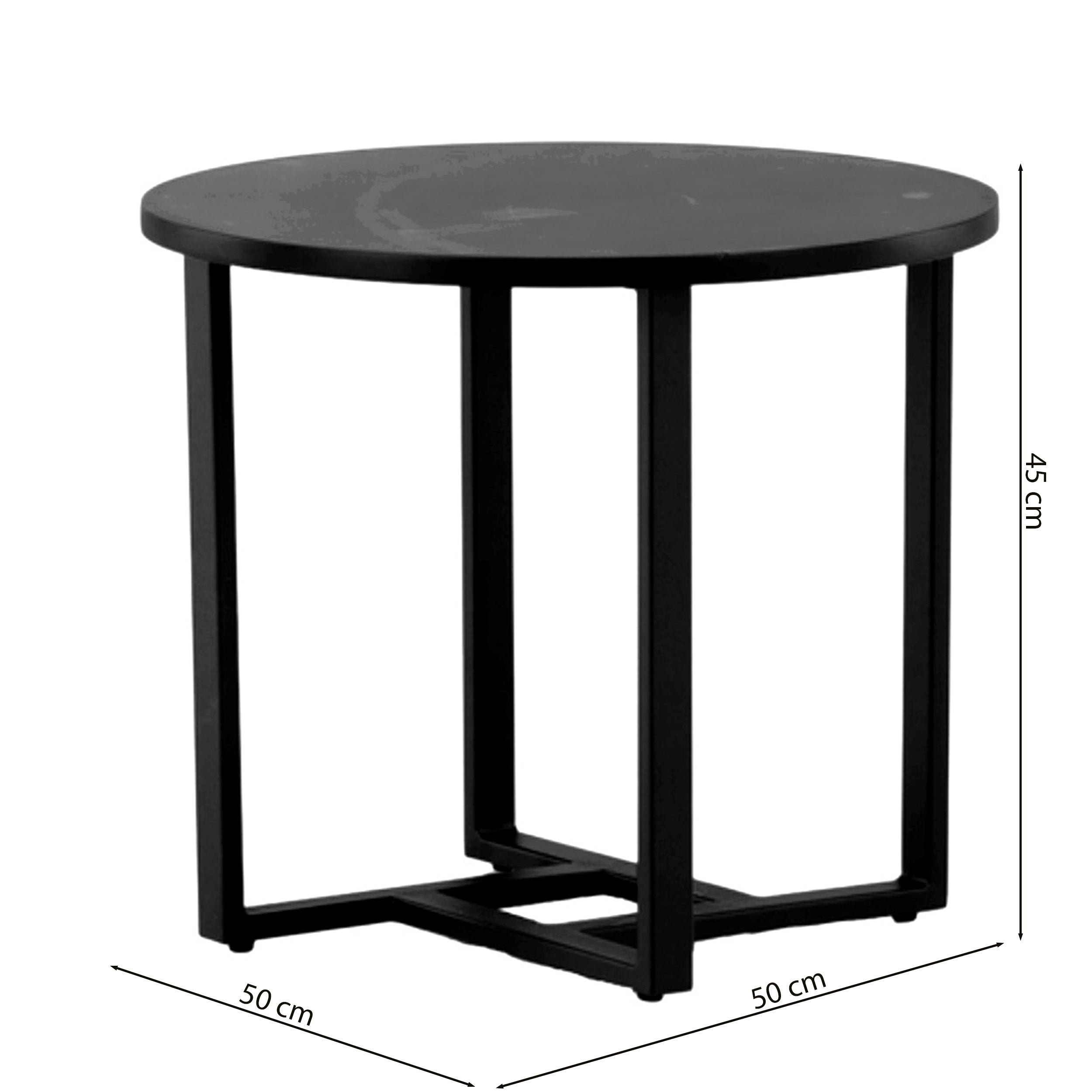 Stolik kawowy Culary okrągły średnica 50 cm czarny - styl industrialny