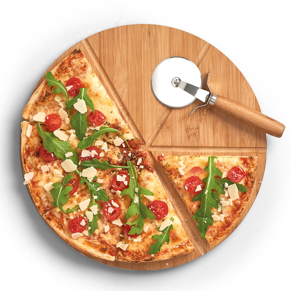 Deska i radełko do pizzy Wondle z bambusa